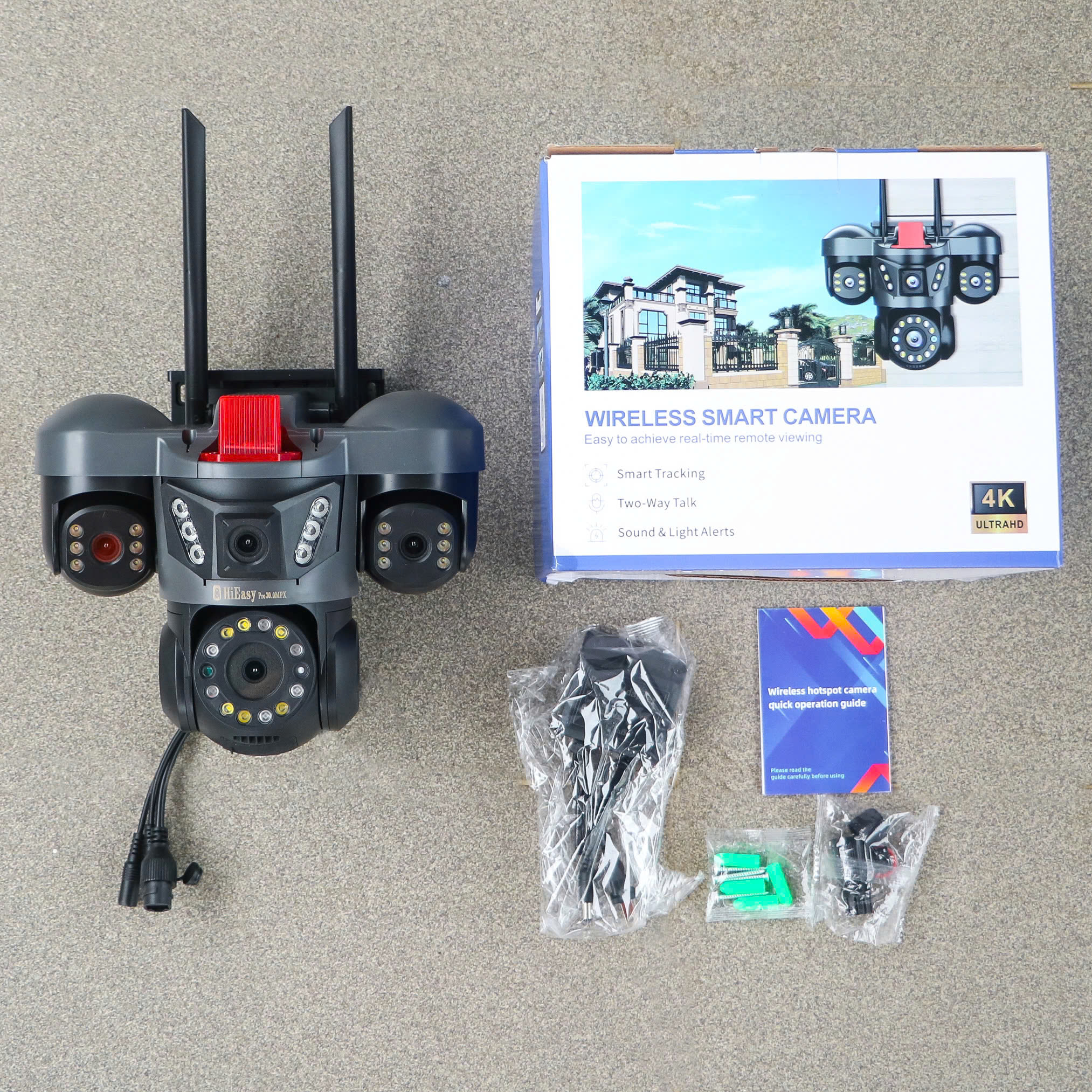 YOOSEE W712-PRO-30MPX Camera Wi-Fi 4 mắt 4 khung hình độc lập, hiển thị 4 khung đồng thời như Camera IP hệ thống - App: HiEasy Pro