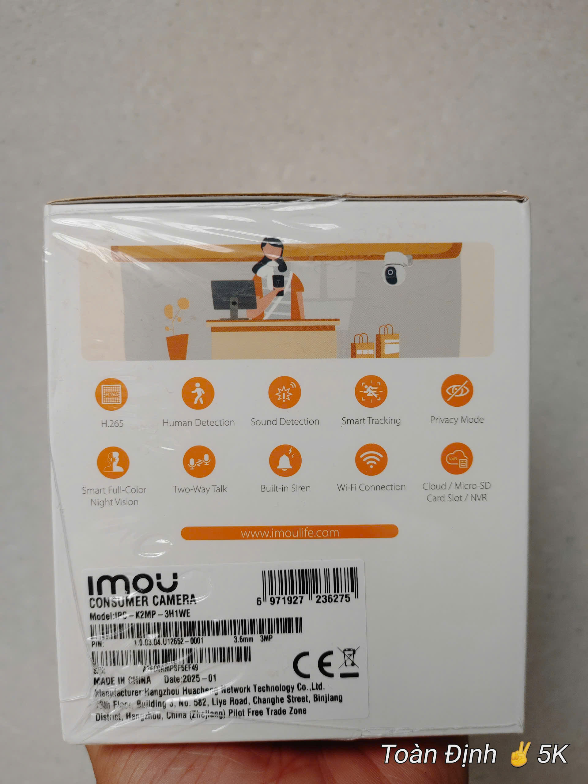 Camera Wi-Fi 3MP IMOU K2MP-2K Ranger Mini | Tích hợp chân đế I Tự Động Quay Quét | Phát Hiện Người | Màu về đêm