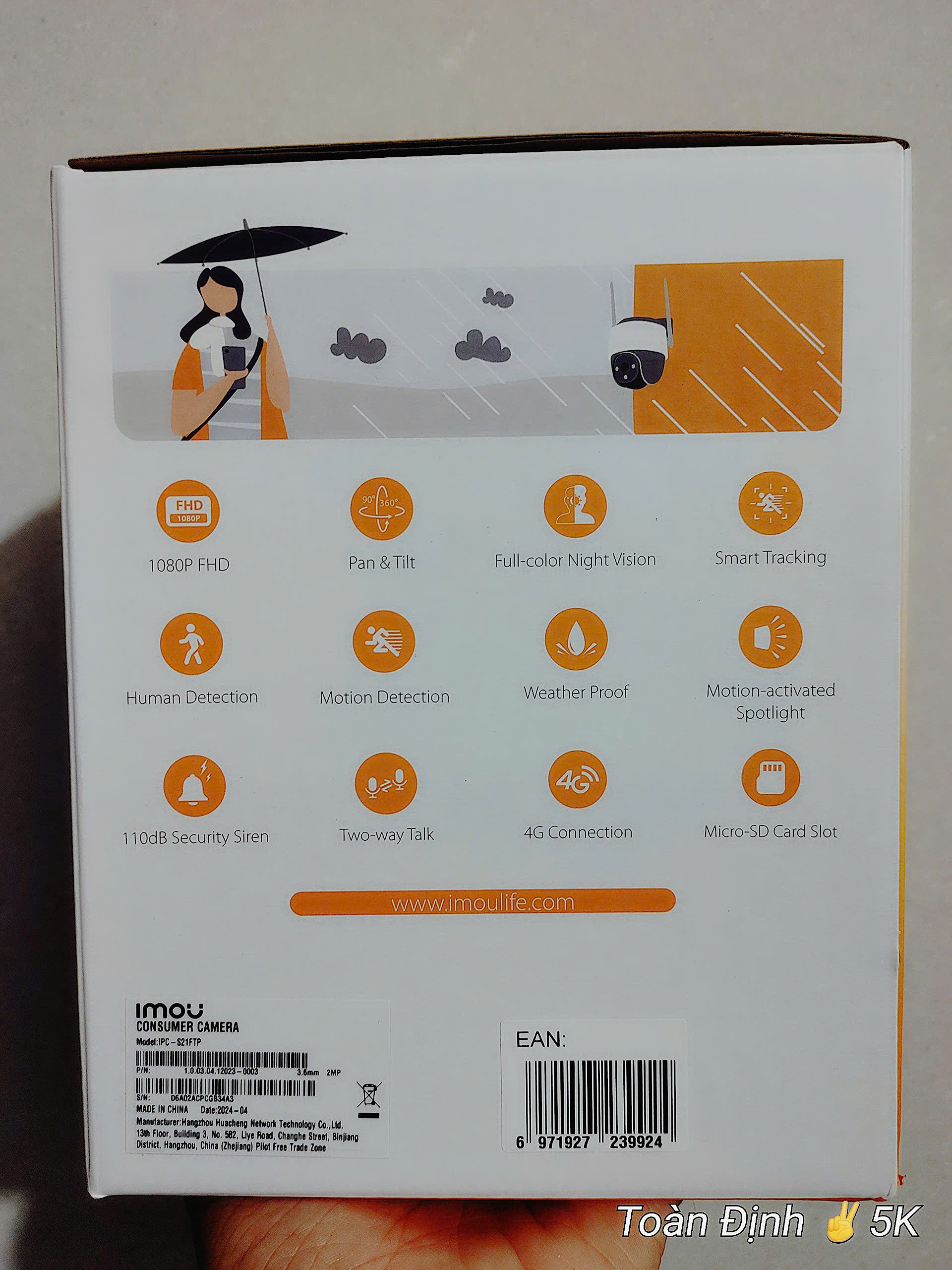 Camera 4G ngoài trời 2MP IMOU S21FTP 1080P (Cruiser 4G | Outdoor | FullColor | Sóng sim 4G mọi nhà mạng Việt Nam)