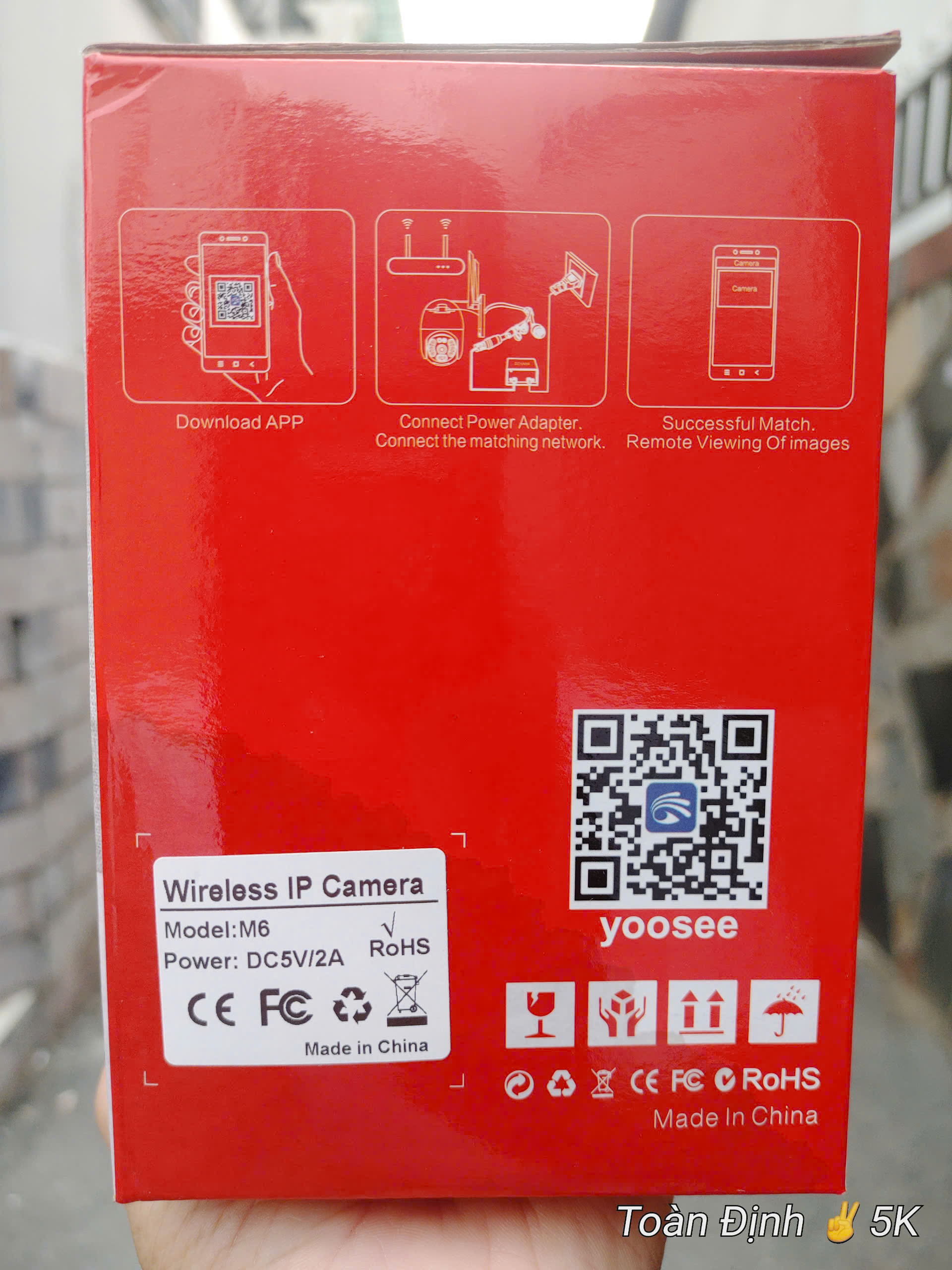 YOOSEE MARCI 16MP - Camera siêu nhỏ Wi-Fi 2 mắt với 34 Led trợ sáng, ngoài trời, Xoay 360, đàm thoại, có màu, 2 Anten Wifi 6 - 2.4Ghz, thùng 30c