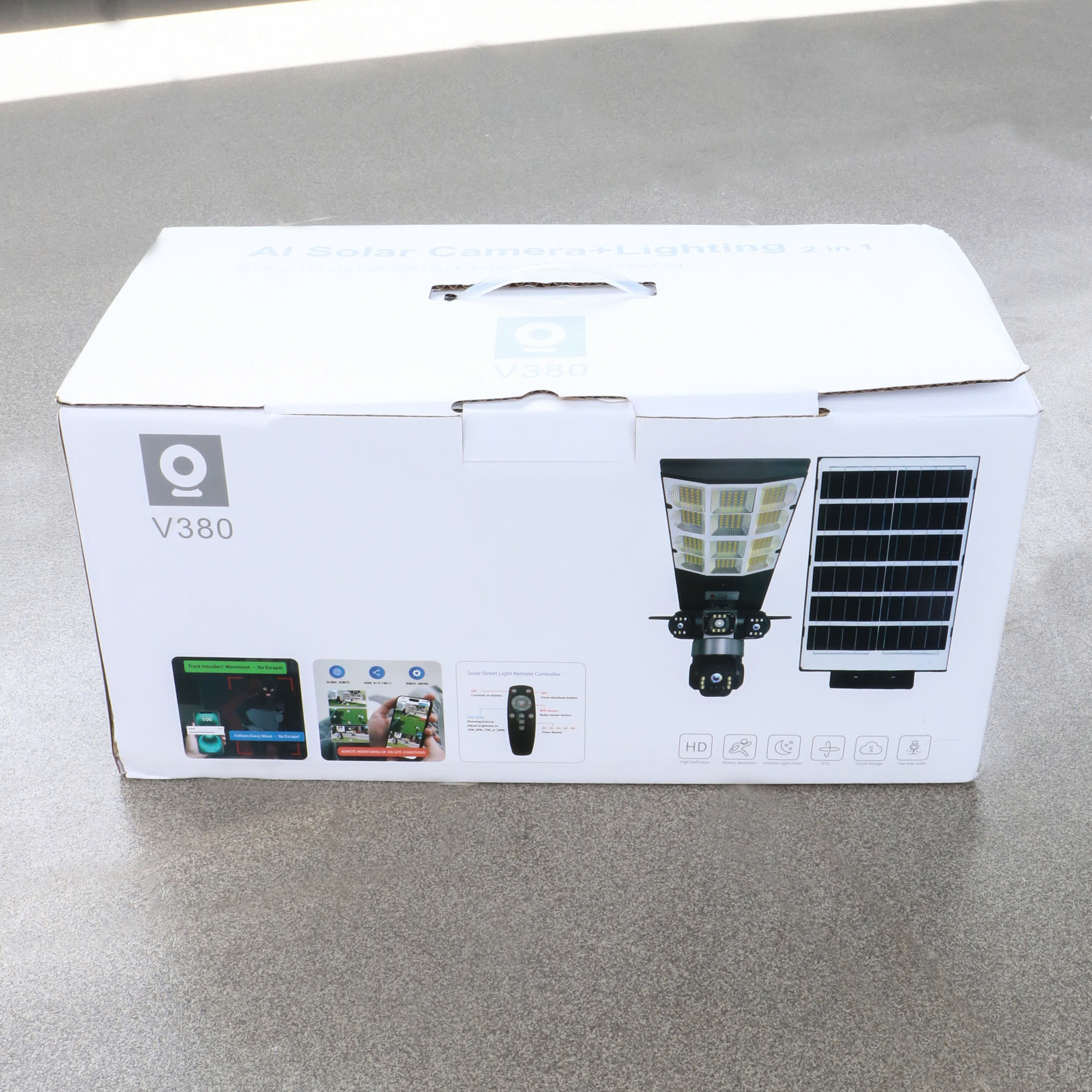 4G Solar Camera Đèn Đường V380 LD002 tích hợp ĐÈN ĐƯỜNG | 3 Khung Hình | Có Remote | Dùng Sim 4G mọi nhà mạng Việt Nam
