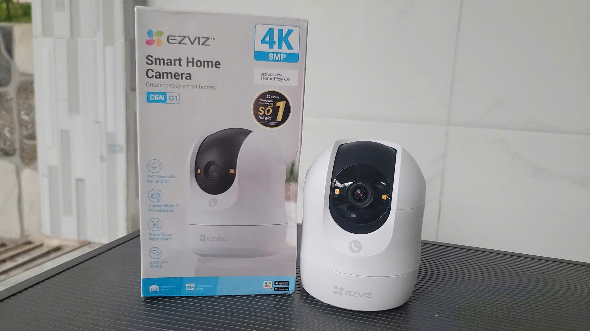 EZVIZ H6C G1 4K 8MP - Camera Wi-Fi "Anh Hói" với góc dọc tới 85 độ, Chạm để gọi điện, Đàm thoại 2 chiều, Ghi hình màu ban đêm, đặc biệt có True-WDR