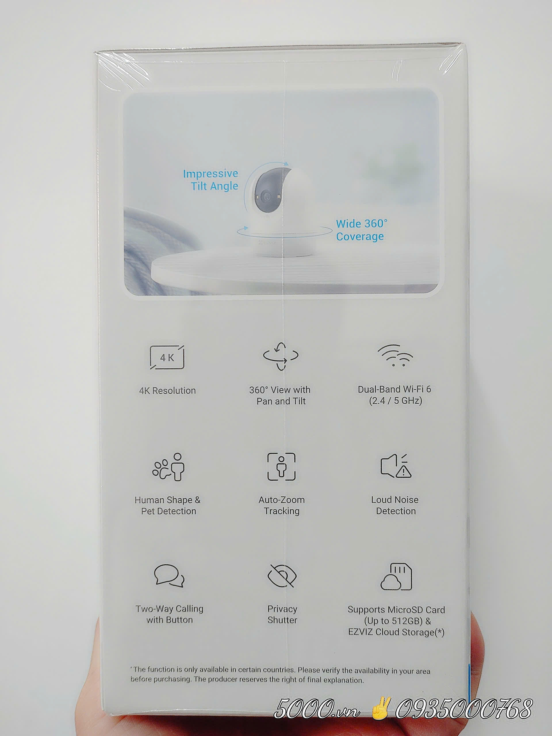 EZVIZ C6N G1 4K 8MP - Camera Wi-Fi "Lão Hói" với góc dọc tới 85 độ, Chạm để gọi điện, Đàm thoại 2 chiều, Ghi hình màu ban đêm, đặc biệt có True-WDR
