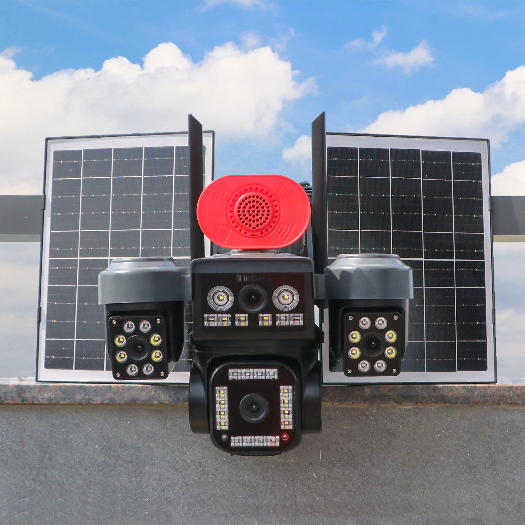 4G Solar Camera HiEasy Pro V560-PRO-30MPX với 4 mắt xoay độc lập (Sim 4G, Tấm pin NLMT 12.000mAh, chân đế dài, xoay 360 độ , đàm thoại, có màu, thùng 12 hộp)