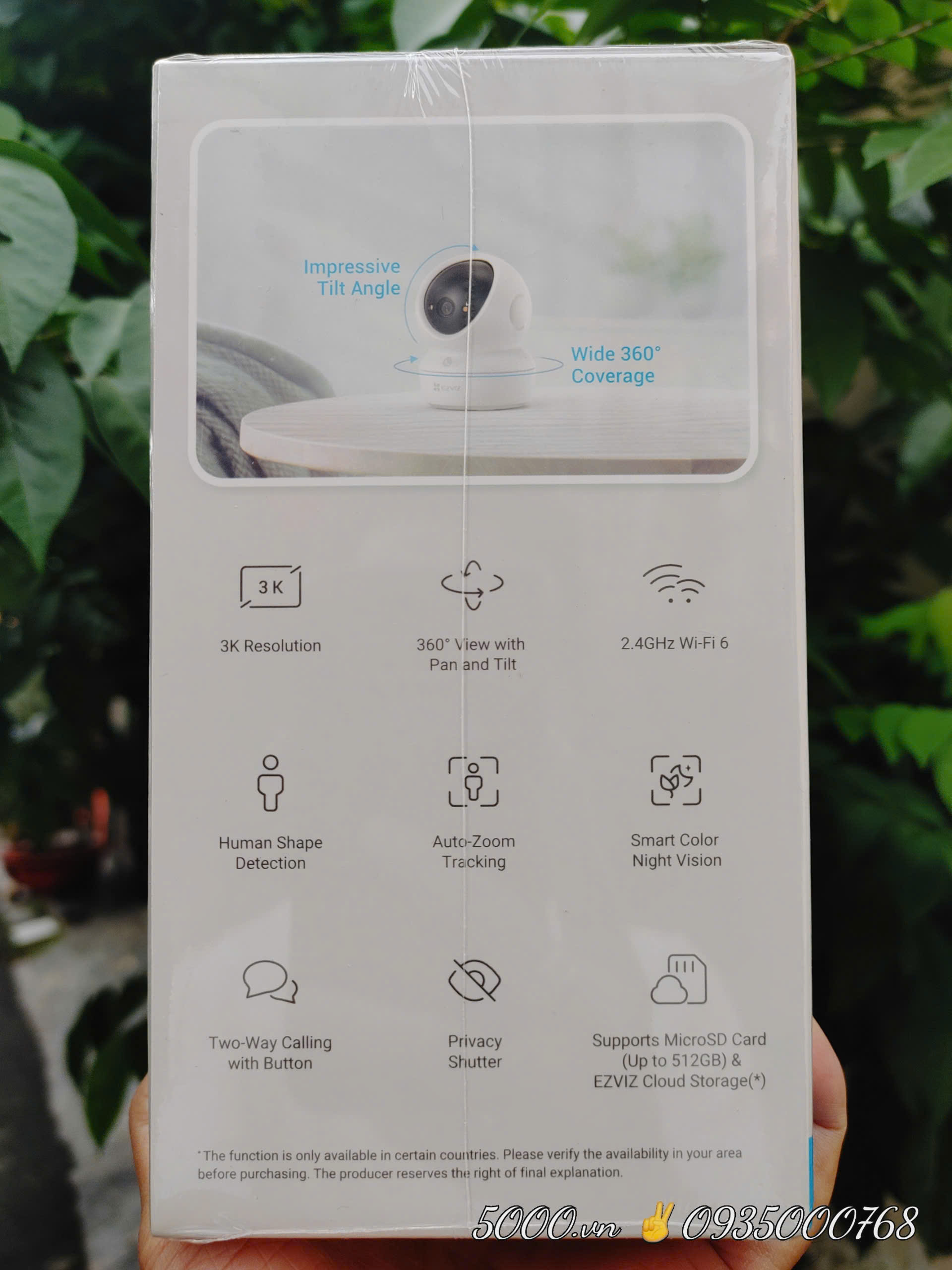 EZVIZ H6C G1 3K 5MP(2880 × 1620 | True WDR) - Camera Wi-Fi với góc dọc tới 85 độ, Chạm để gọi điện, Đàm thoại 2 chiều, Ghi hình màu ban đêm