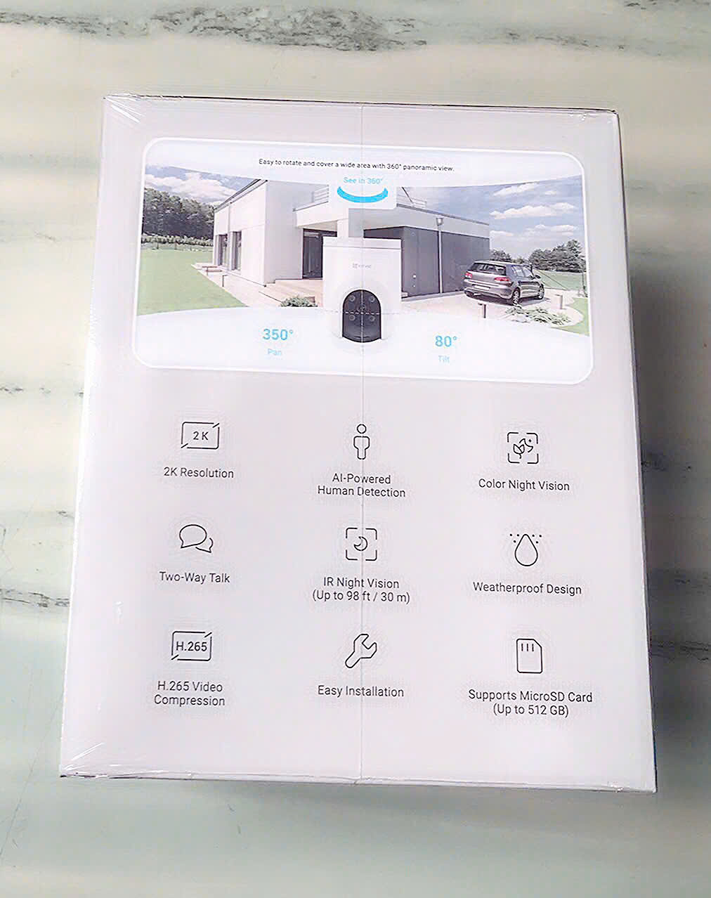 EZVIZ H8C Pro 3MP 2K - Camera Wifi PTZ ngoài trời, xoay 360 độ, có màu ban đêm, Thùng 12C