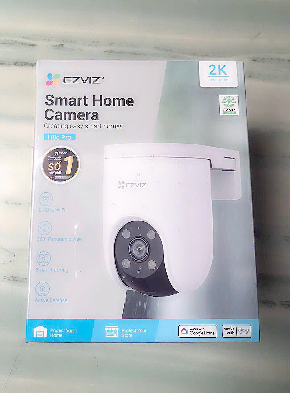 EZVIZ H8C Pro 3MP 2K - Camera Wifi PTZ ngoài trời, xoay 360 độ, có màu ban đêm, Thùng 12C