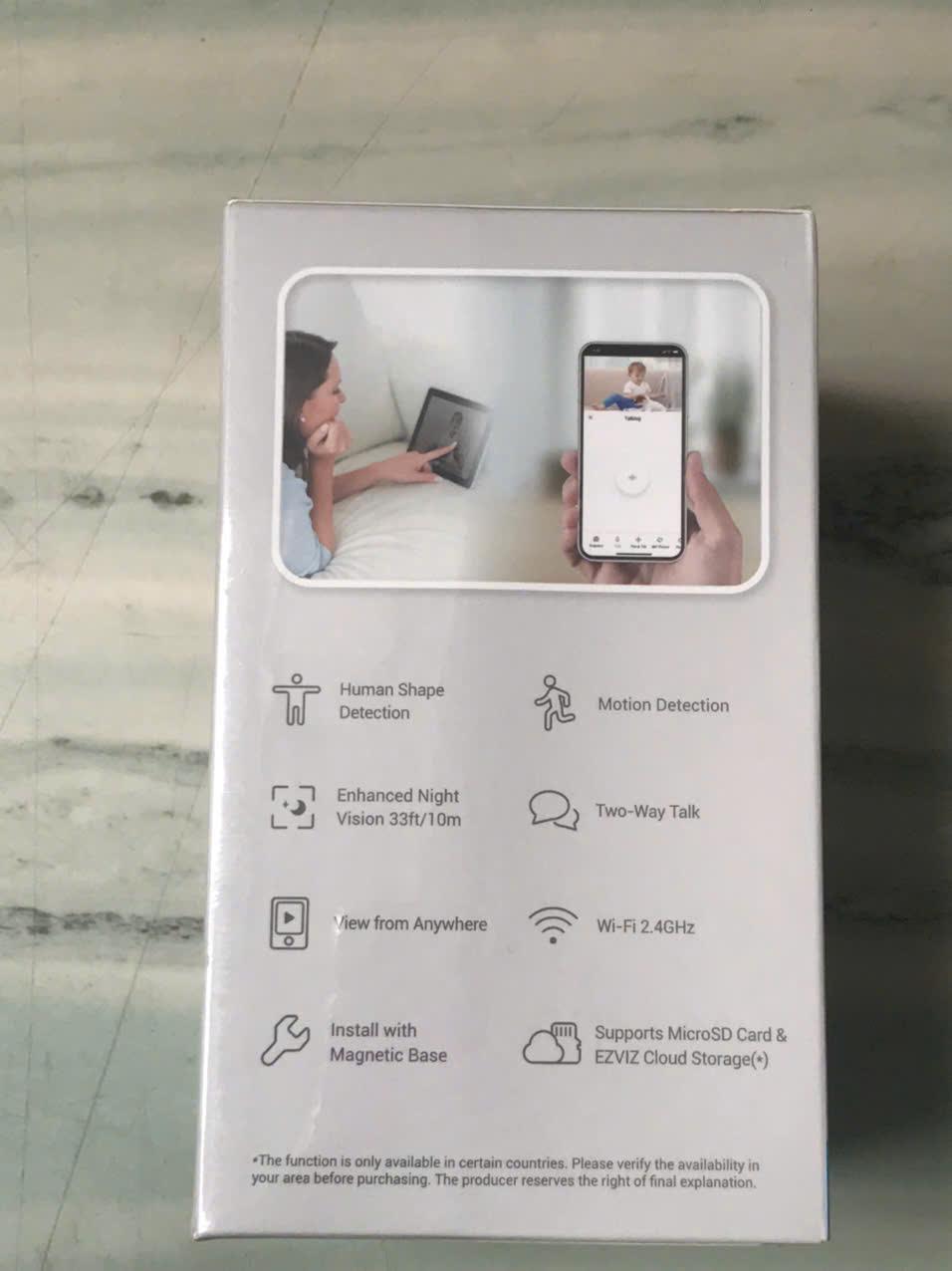 EZVIZ H1C 2MP (1920 × 1080 | Camera siêu nhỏ, đế nam châm, Đàm thoại, góc rộng 108 độ, thùng 36C)