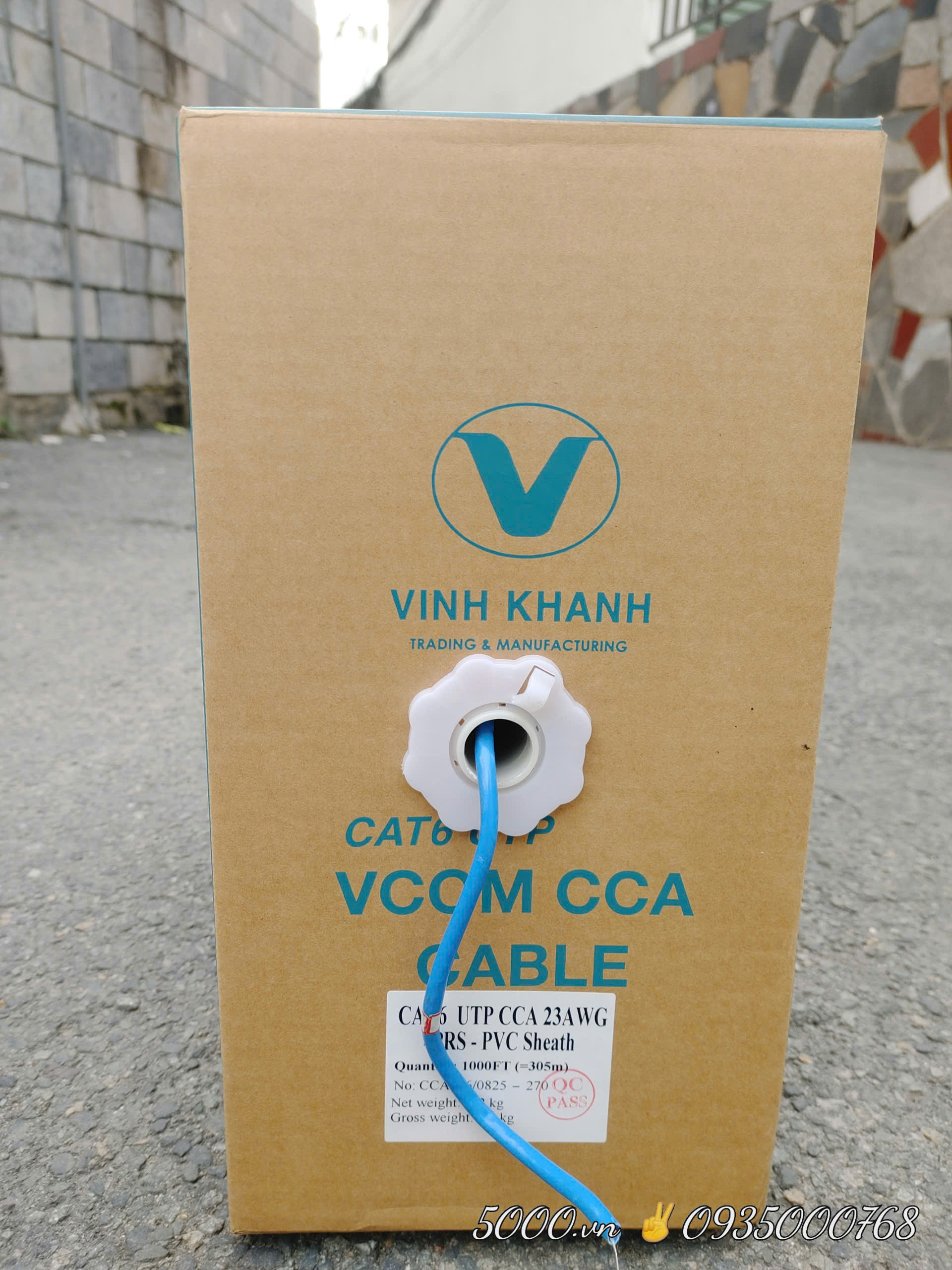 Cáp mạng LAN UTP CAT6 - 8 Lõi CCA - 305 mét - Thùng 2 cuộn - Thương Hiệu STS / VCOM / ENSOHO
