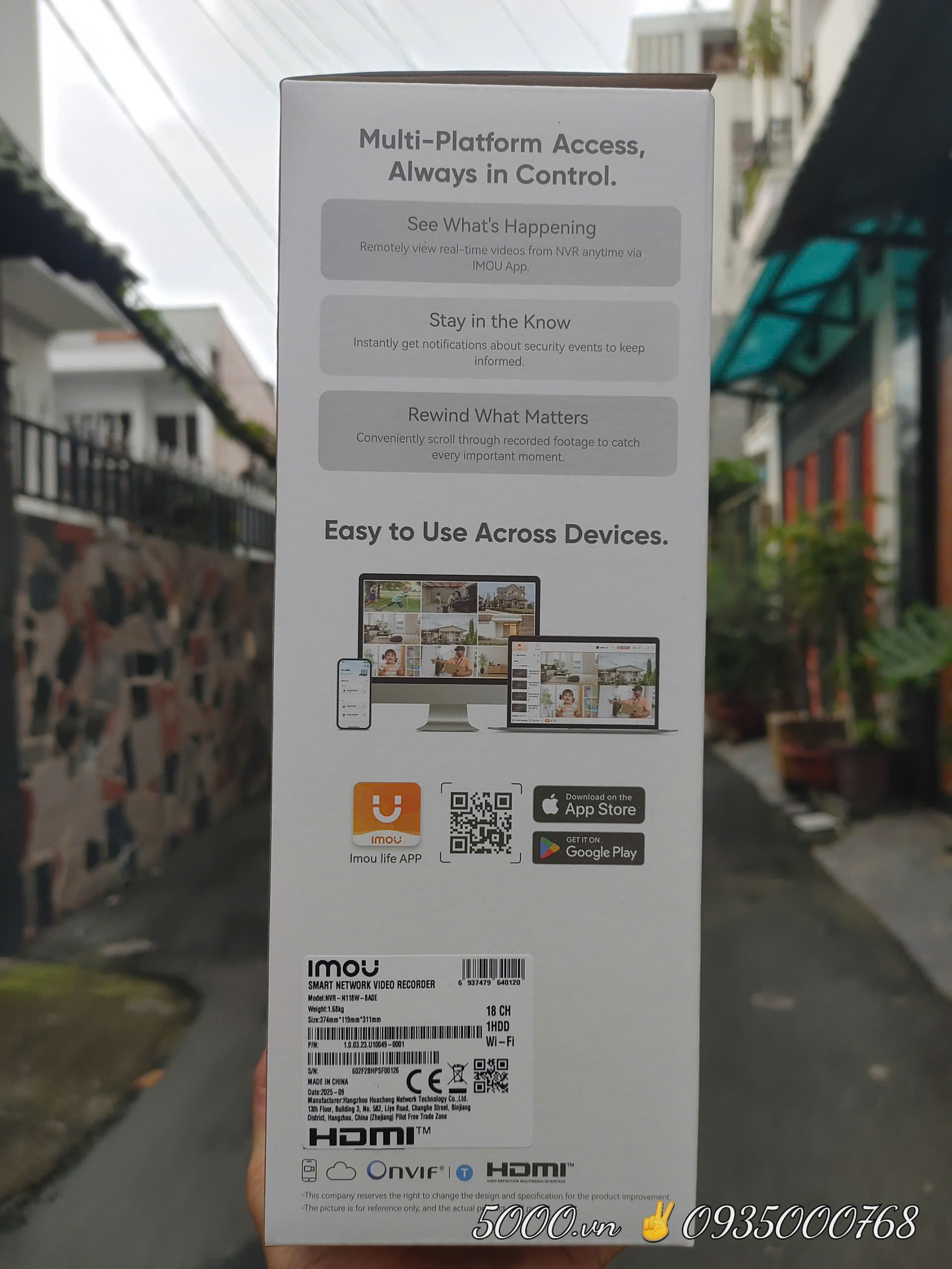 Đầu ghi IMOU 18 kênh NVR-N118W-8A0E ( Kết nối Wifi dễ dàng, vận hành ổn định, thùng 10c, KLT: 1700g)