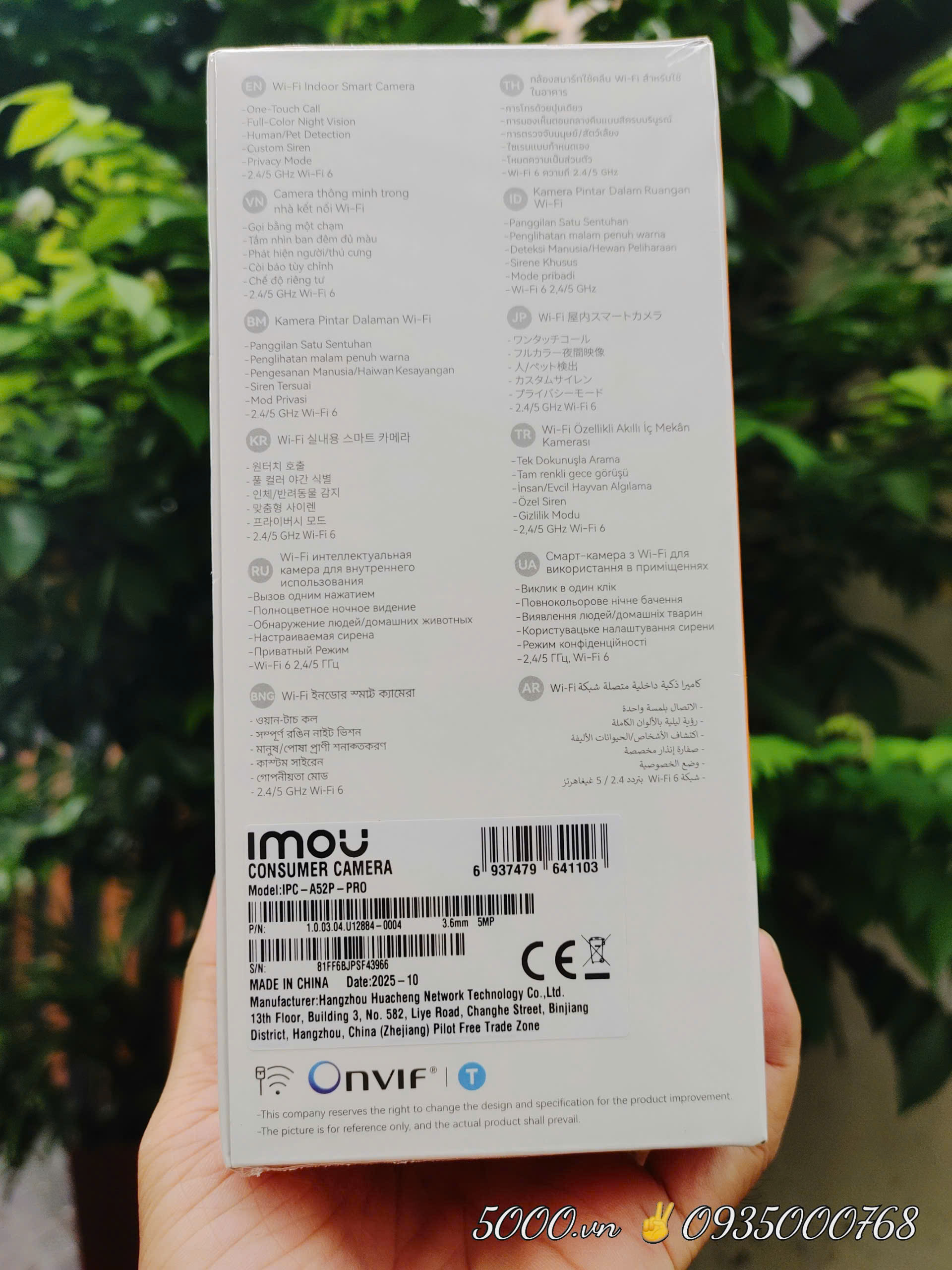 IMOU A52 PRO 5MP (RANGER 2 PRO 3K với: Wifi 6 - 5Ghz | Full Color | AOR | H.265 | 512GB | Góc rộng hơn | Loa to hơn | Nhận diện Human tốt hơn | KLT: 350g)