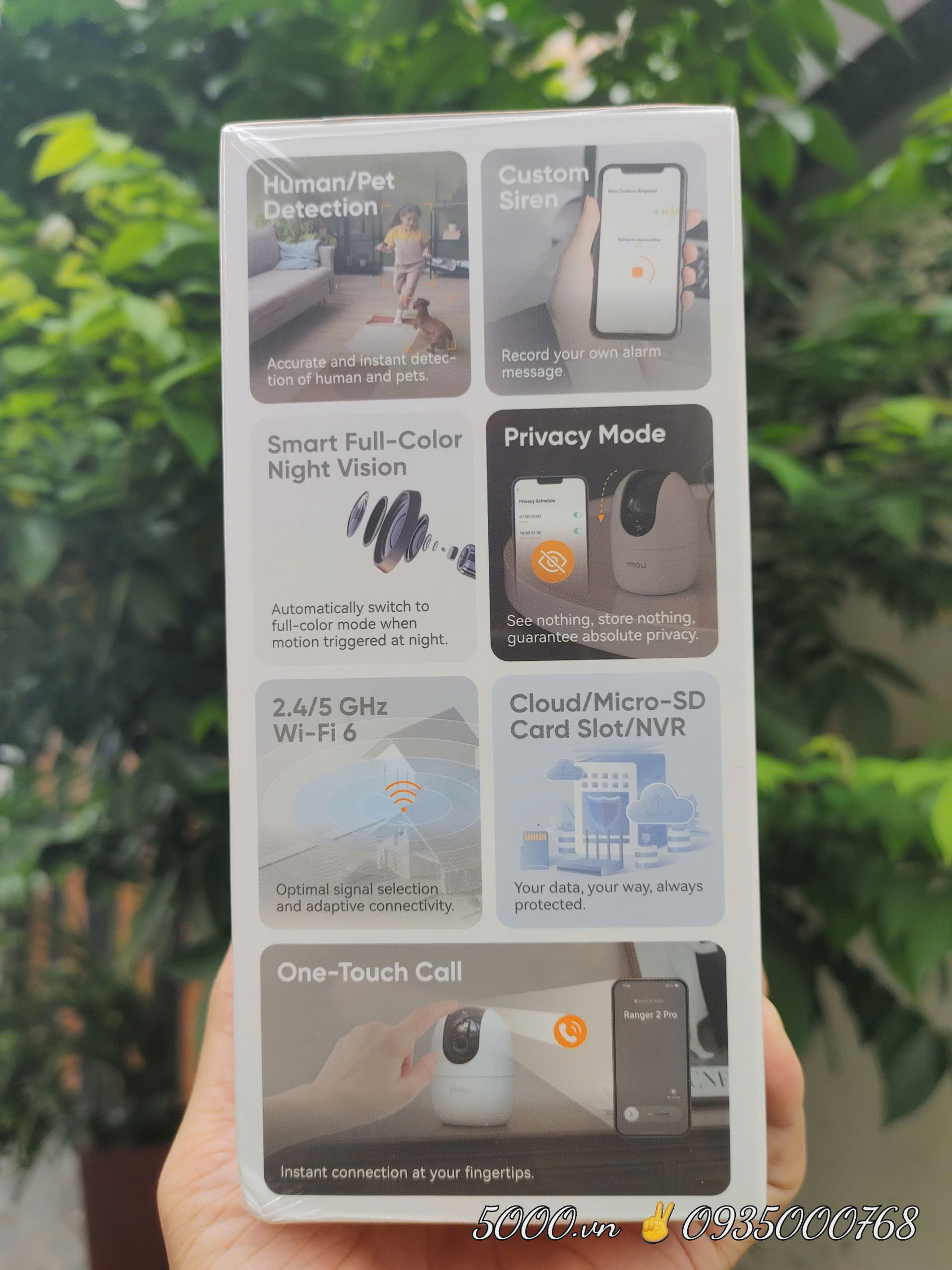 IMOU A52 PRO 5MP (RANGER 2 PRO 3K với: Wifi 6 - 5Ghz | Full Color | AOR | H.265 | 512GB | Góc rộng hơn | Loa to hơn | Nhận diện Human tốt hơn | KLT: 350g)