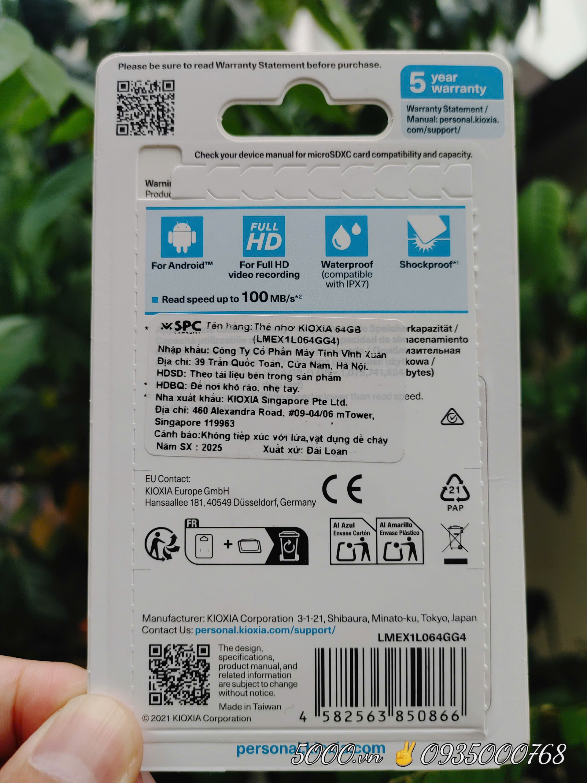 KIOXIA 64GB - Thẻ nhớ chính hãng ✌ Tem SPC | 100 MB/s | Bảo hành 5 Năm | Thùng 20 Hộp 20c