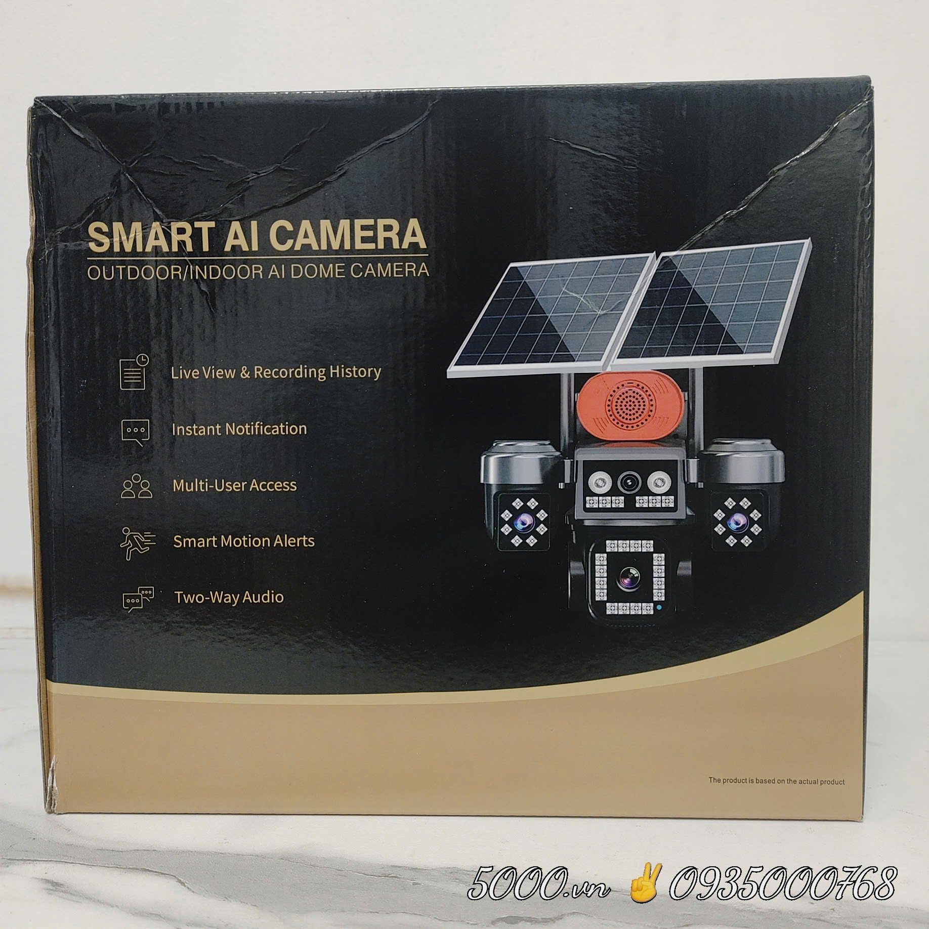 Camera sim 4G HiEasy Pro V560 năng lượng mặt trời, có 4 mắt xoay độc lập, có 2 tấm sạc NLMt (Khe Sim 4G, Khe thẻ 256GB, chân đế dài, xoay 360 độ , đàm thoại, có màu, thùng 6 hộp)