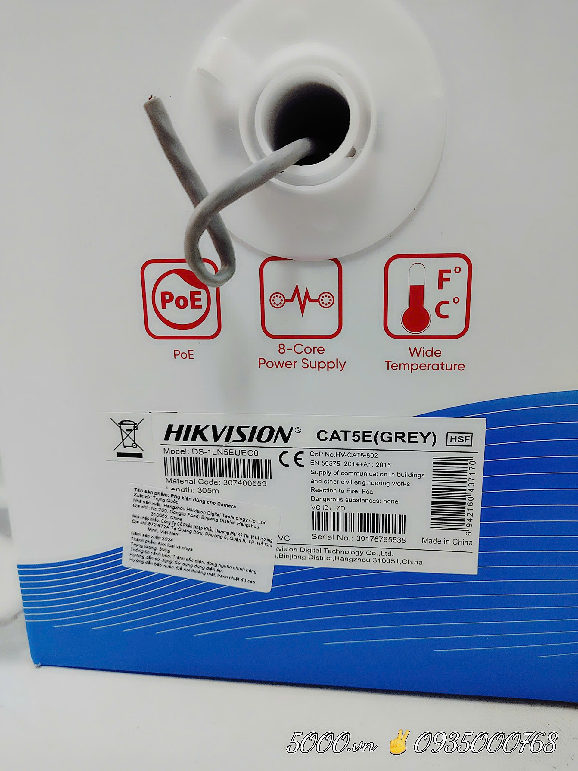 Cáp mạng HIKVISION UTP CAT5 & CAT6 (305 mét)