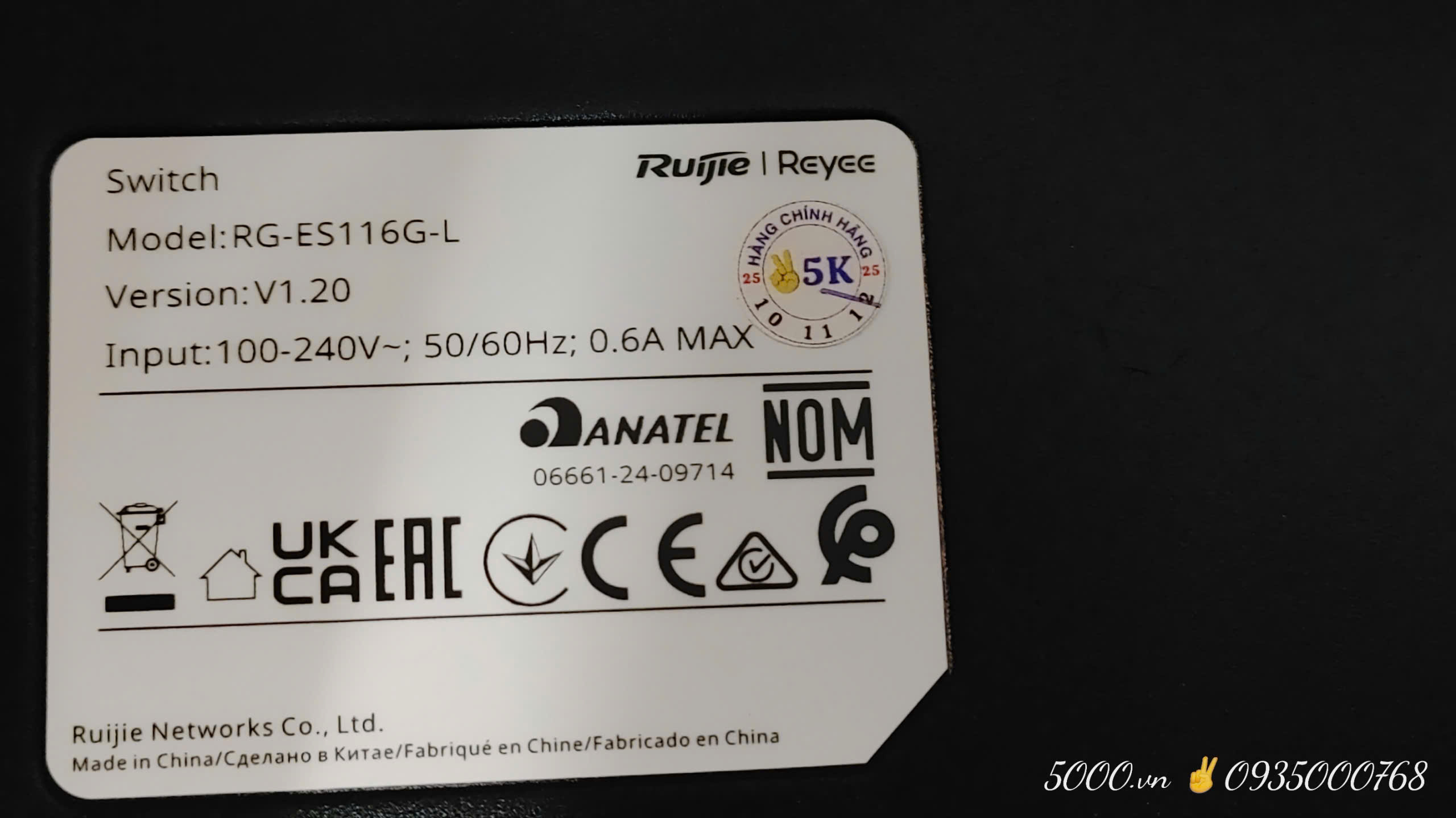 Unmanaged switch 16 cổng RUIJIE REEYE RG-ES116G-L