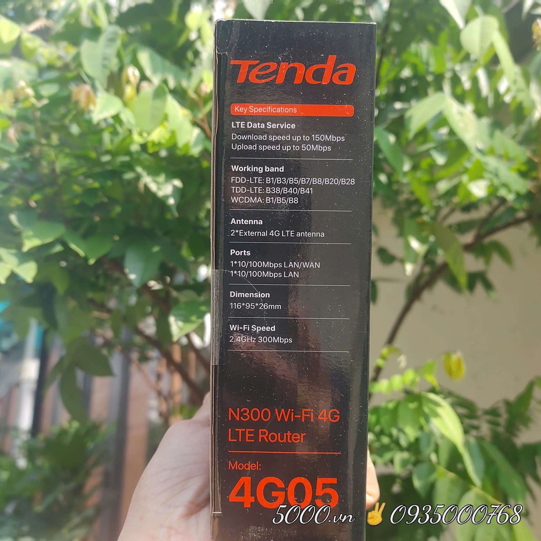 Bộ phát WiFi từ Sim 4G TENDA 4G05 (Hai râu, hai cổng LAN, 150Mbps)