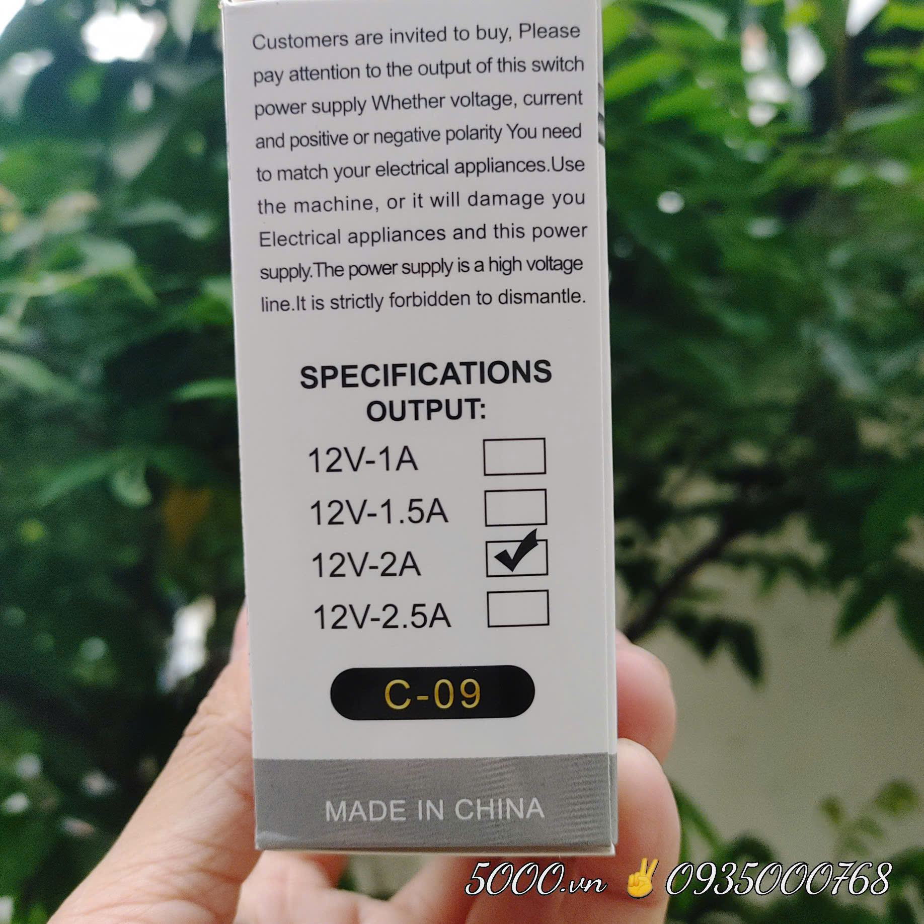 Nguồn móc treo 12V-2A kháng nước, lắp ngoài trời, có hộp dễ bán (Bảo hành 3 tháng | 24 Tặng 1 | Thùng 100c)