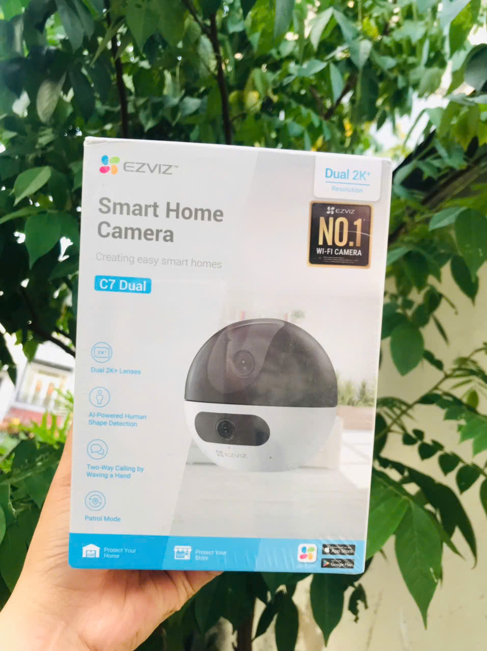EZVIZ C7-8MP (4MP + 4MP) -  Camera Wi-Fi "Vẫy tay gọi điện", Wifi 5.0Ghz, Silent về đêm (Màu đen ngụy trang + Hồng Ngoại thay vì LED)