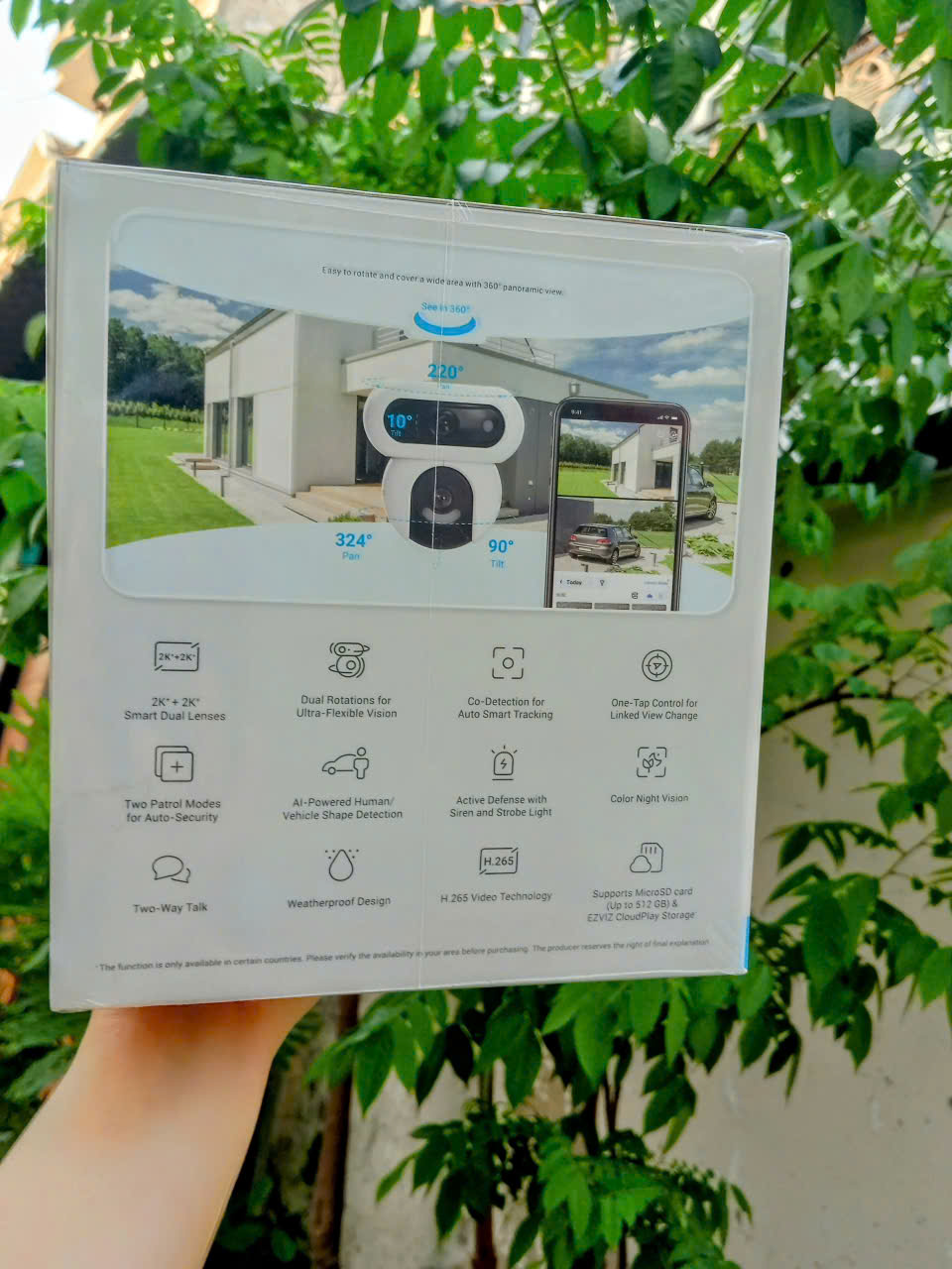 EZVIZ H90 8MP - Dual 2K plus + 2K plus (5,120 × 2880| Mắt trên Cố Định, mắt dưới xoay 360| Đàm thoại | Có màu ban đêm | Lắp ngoài trời)