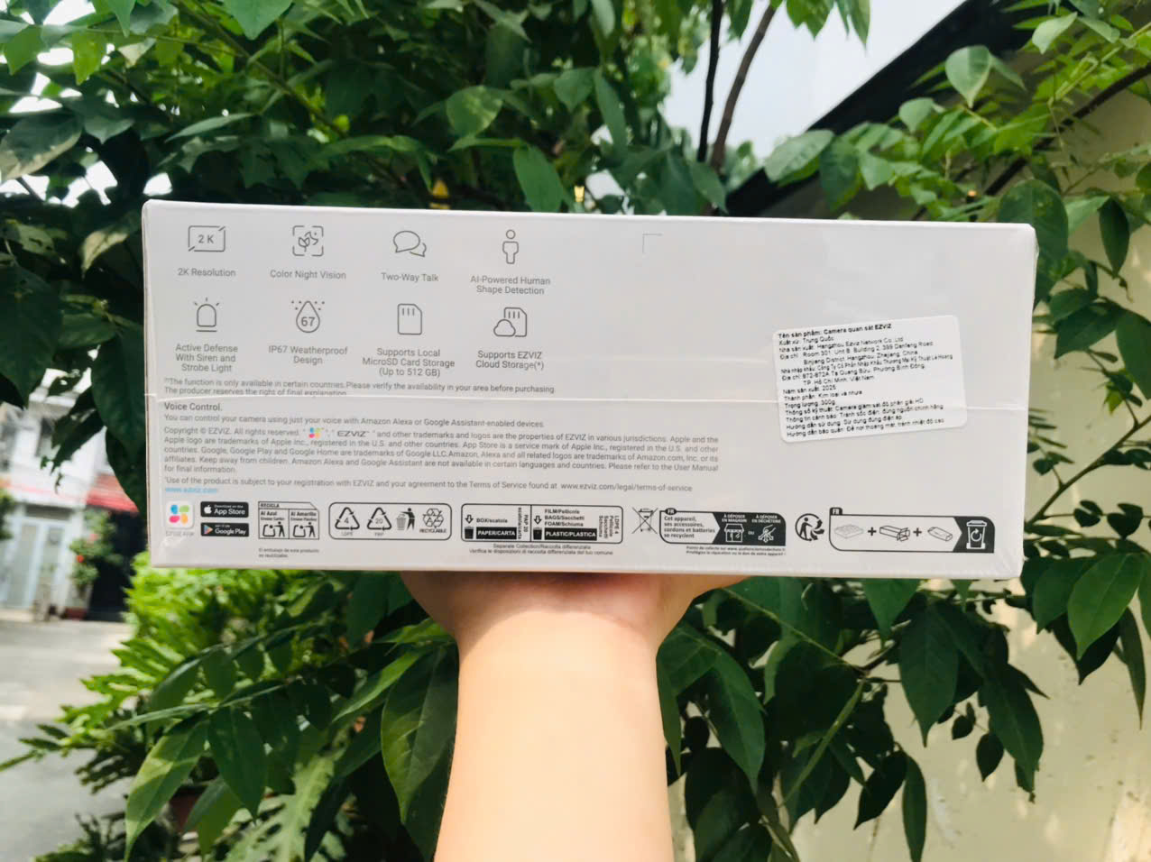 EZVIZ H3C 3MP 2K COLOR (2304 × 1296 | 30fps | Góc Chéo 98° | 2 Anten ngoài | Đàm thoại | Có màu ban đêm | Thùng 30c | Lắp ngoài trời)