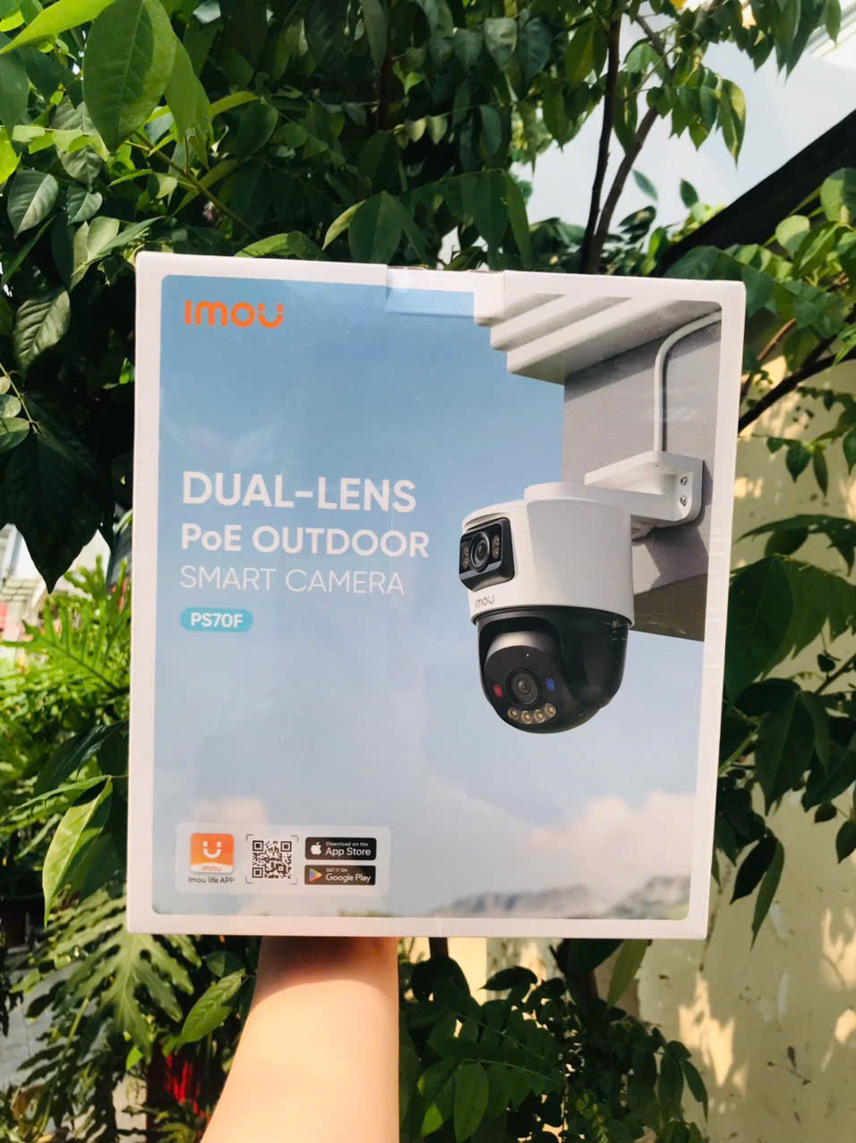 POE IMOU PS70FP 6MP - Camera dạng PT, Xoay ngoài trời ( 3MP + 3MP | 2 Khung hình độc lập | DC 12V 1A/ PoE, công suất 12W | Không Wifi )