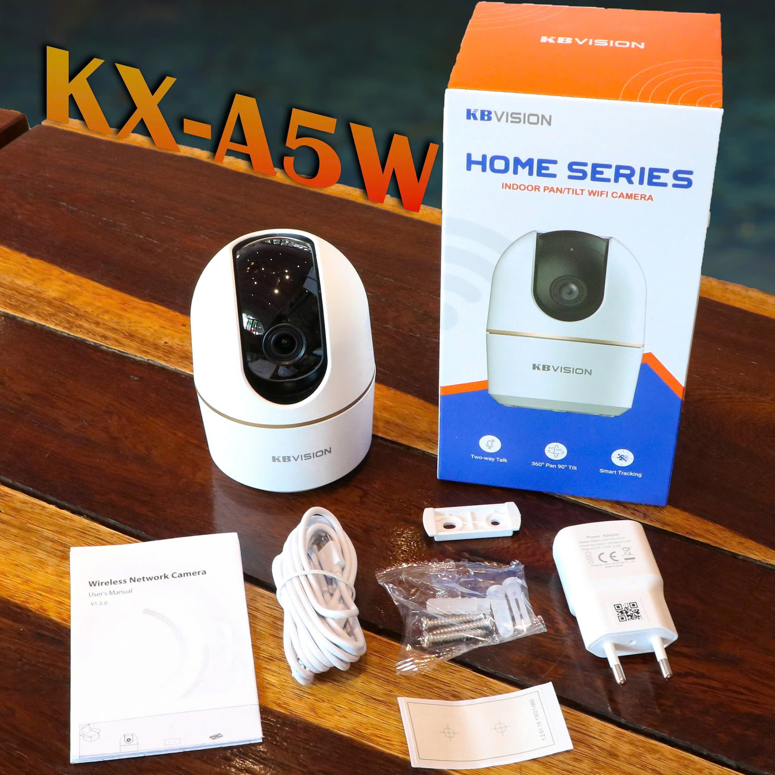 KABE A5W 5MP  - Camera Wifi trong nhà | Đàm thoại | Quay quét | Tầm nhìn ban đêm | thùng 30c | App: DMSS - KBVIEW PLUS - KBiVMS - KBVMS Lite