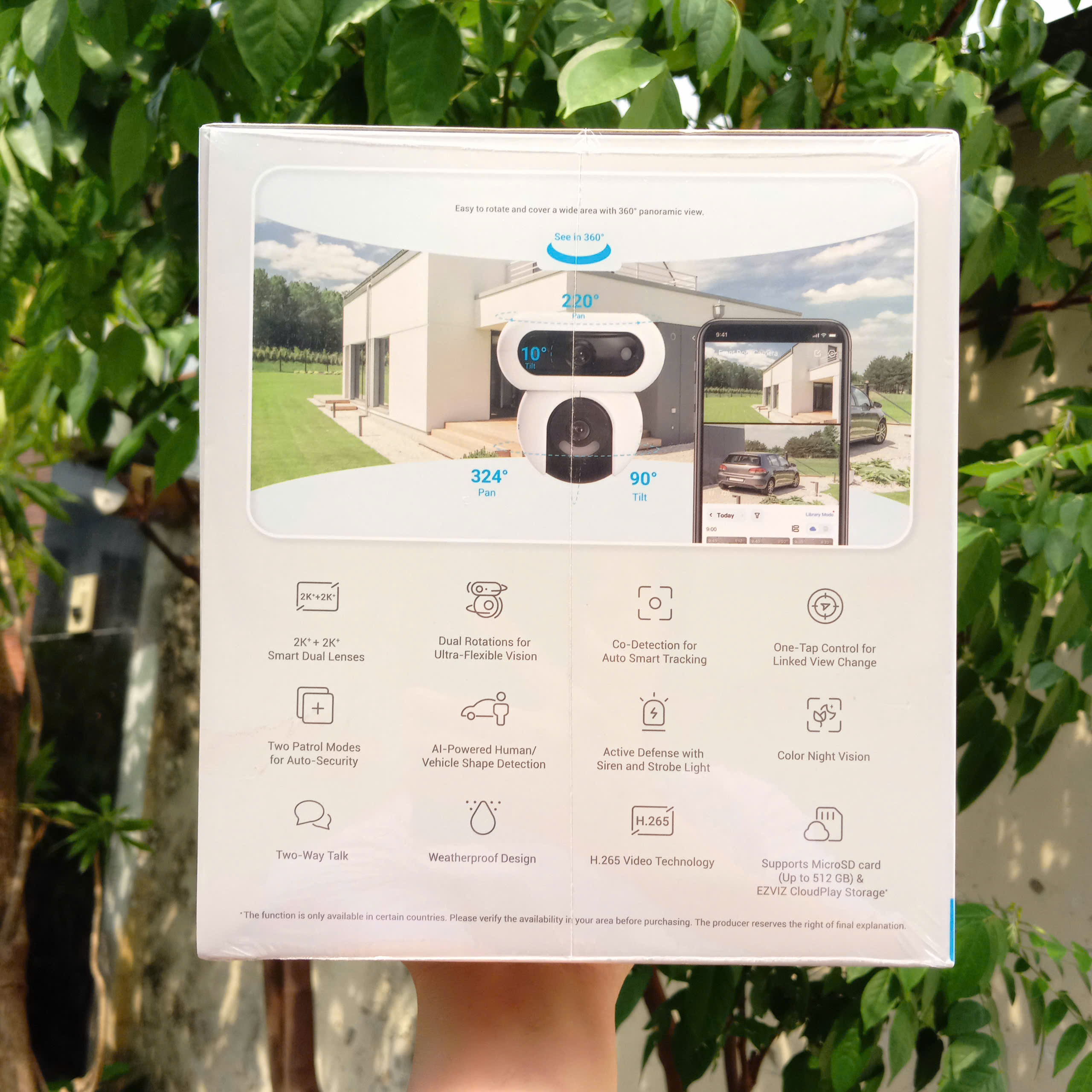 EZVIZ H90 8MP - Dual 2K plus + 2K plus (5,120 × 2880| Mắt trên Cố Định, mắt dưới xoay 360| Đàm thoại | Có màu ban đêm | Lắp ngoài trời)