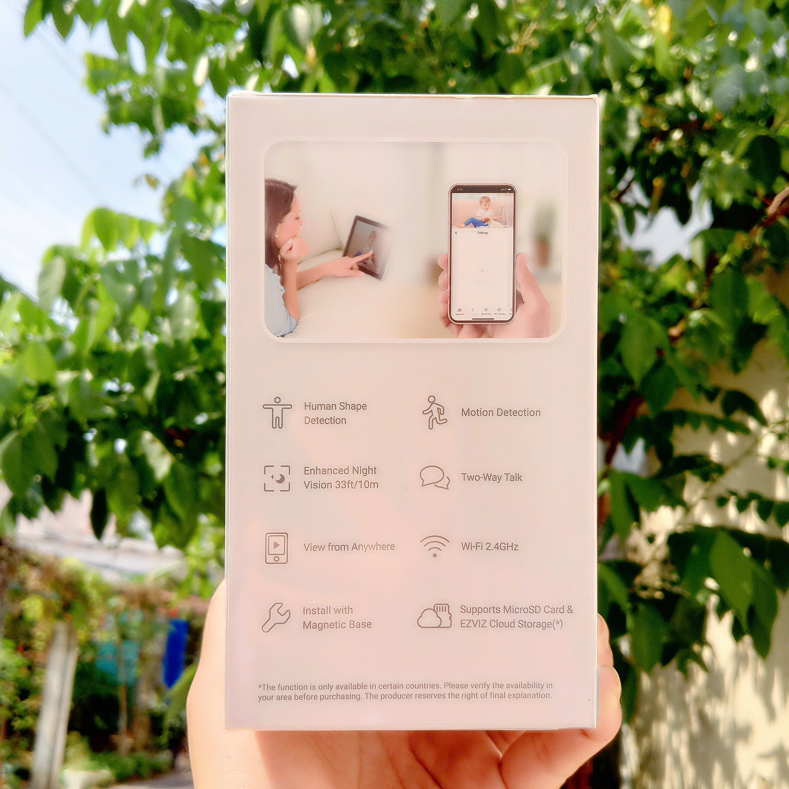 EZVIZ H1C 2MP (1920 × 1080 | Camera siêu nhỏ, đế nam châm, Đàm thoại, góc rộng 108 độ, thùng 36C)