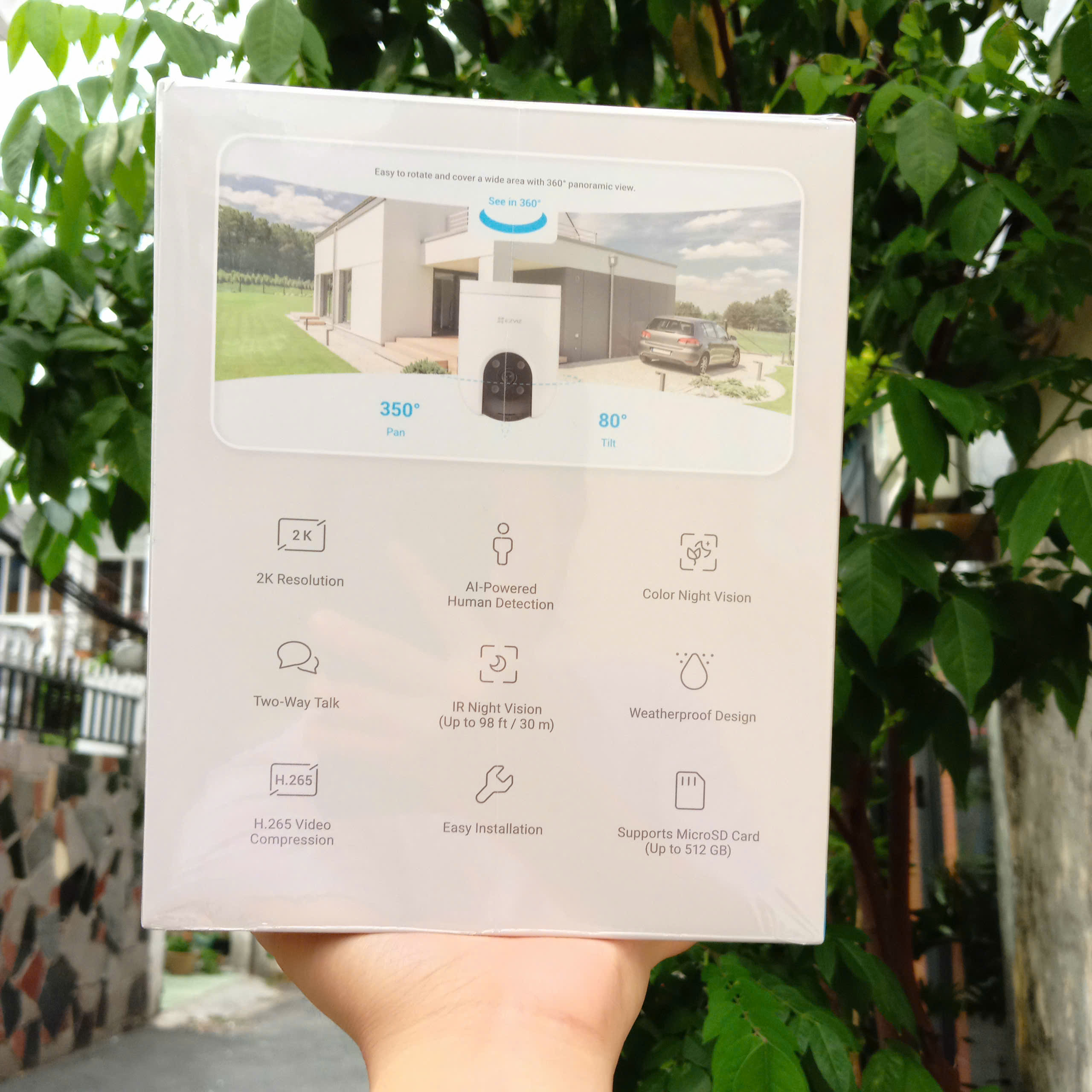 EZVIZ H8C Pro 2K 3MP (2304 × 1296 | Đàm thoại | Quay quét | Có màu ban đêm | Thùng 12c | Lắp ngoài trời)