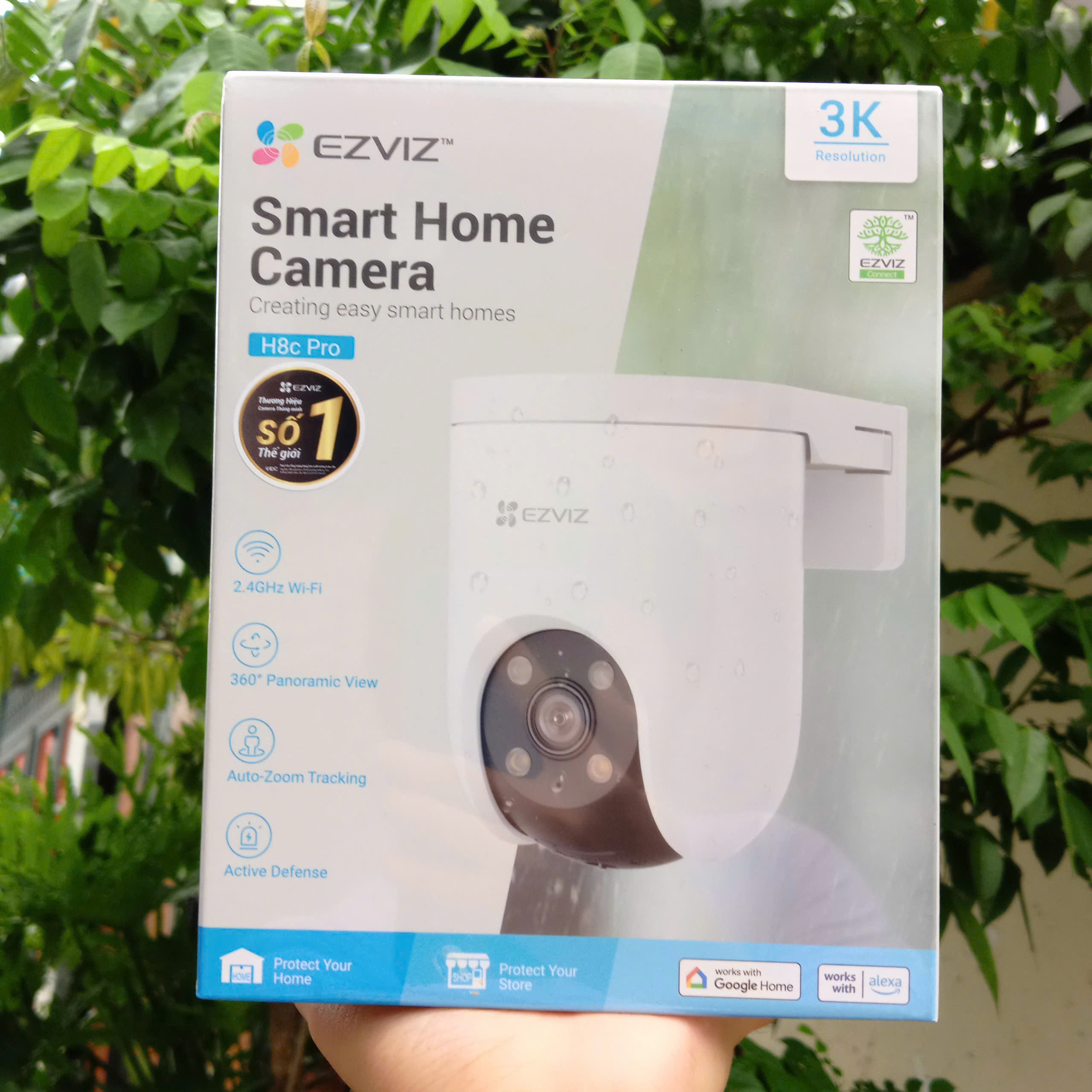 EZVIZ H8C Pro 3K 5MP (2880 × 1620 | Đàm thoại | Quay quét | Có màu ban đêm | Thùng 12c | Lắp ngoài trời)