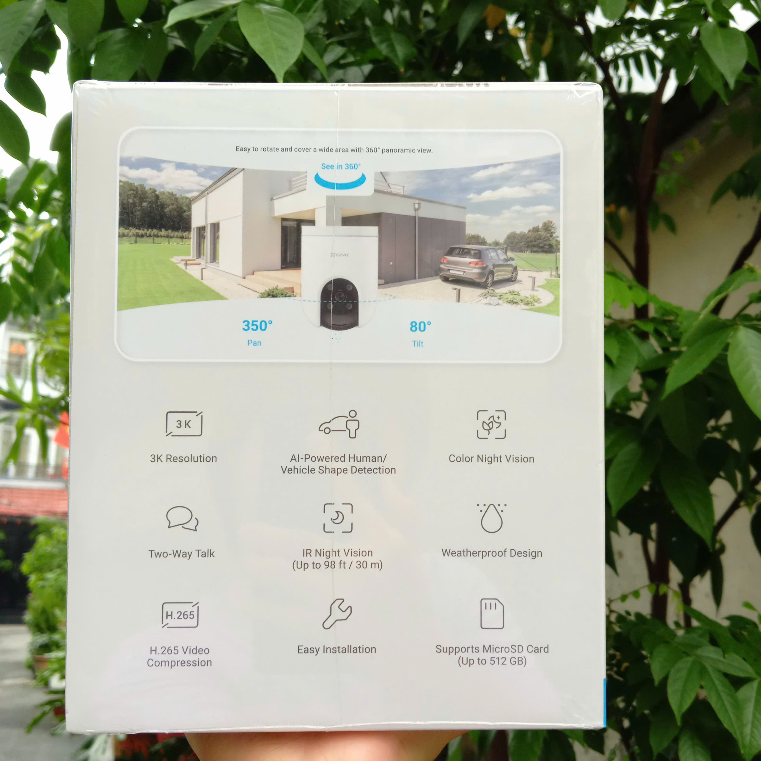 EZVIZ H8C Pro 3K 5MP (2880 × 1620 | Đàm thoại | Quay quét | Có màu ban đêm | Thùng 12c | Lắp ngoài trời)