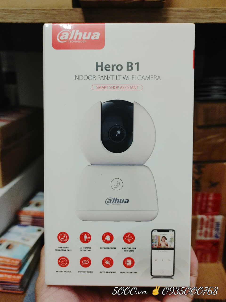 DAHUA H3B-3MP Smart Shop - Camera Wifi để bàn lễ tân, triệu hồi Sếp trong 1 lần bấm | Đàm thoại | Quay quét | Tầm nhìn ban đêm | thùng 30c | App: DMSS