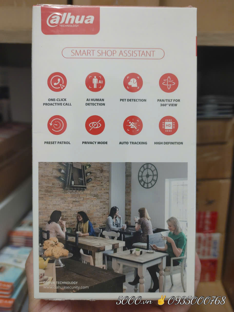 DAHUA H3B-3MP Smart Shop - Camera Wifi để bàn lễ tân, triệu hồi Sếp trong 1 lần bấm | Đàm thoại | Quay quét | Tầm nhìn ban đêm | thùng 30c | App: DMSS