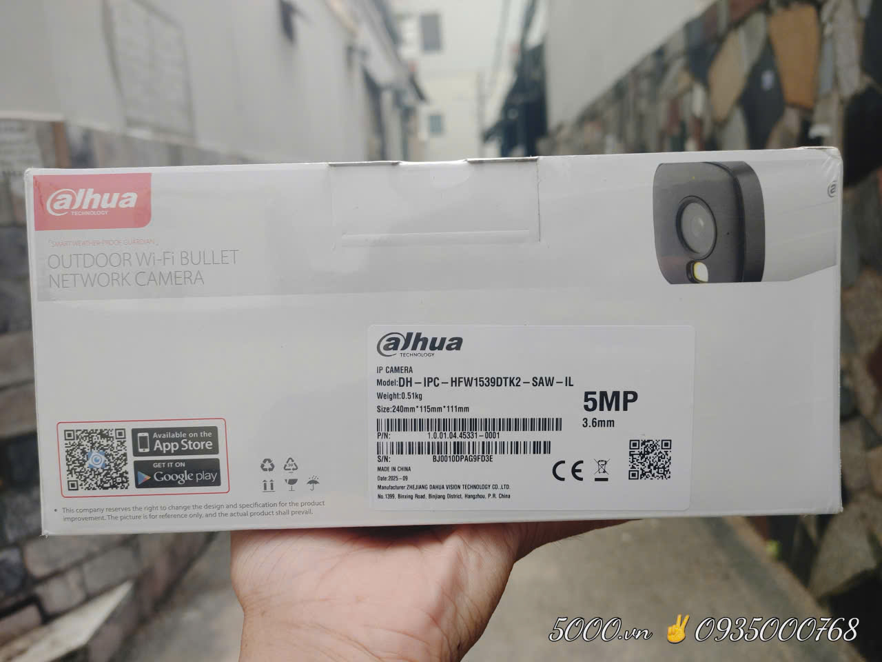 Camera Wifi 5MP Dahua HFW1539 - Có mic, có màu đêm, tương tự F52FP