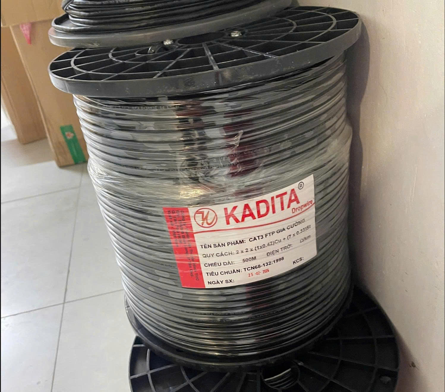 Dây 4 Lõi + Cường Lực ngoài trời - DÂY DROPWIRE CAMERA 2x(2x0.4)Cu + (7x0.33)St-PVC