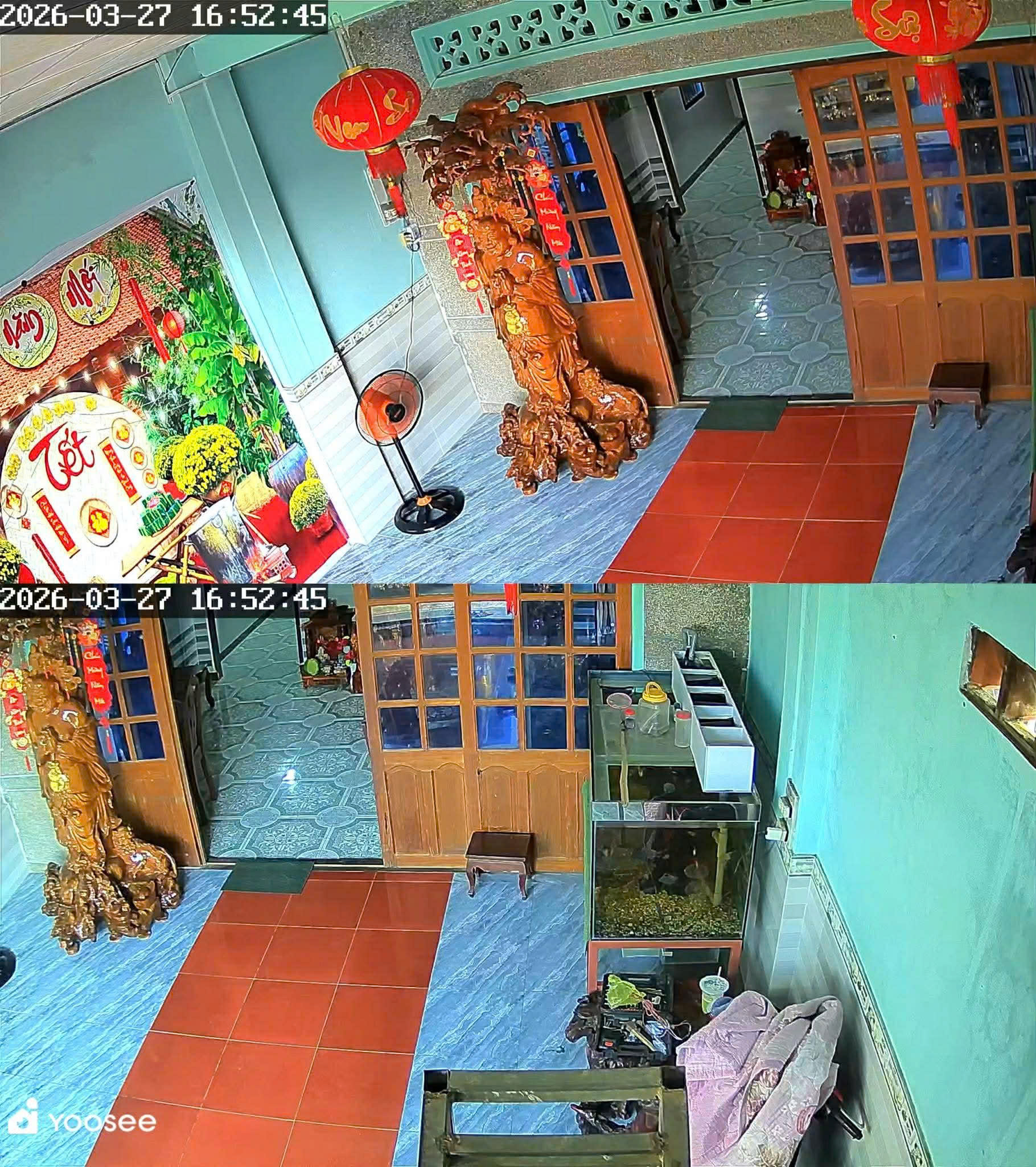 YOOSEE Q82 Red - Camera H7C phiên bản YOOSEE, cổng TypeC, Đế xoay 360 độ , đàm thoại, có màu, 2 mắt 2 khung độc lập, thùng 30c