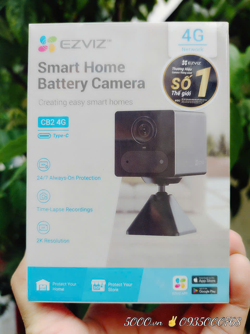 (2) EZVIZ CB2-2MP-Wifi | CB2-3MP-4G | BM1 - Cam siêu nhỏ, đế nam châm, Type-C, nhận thẻ 512G, Đàm thoại, góc rộng 108 độ, thùng 36C)