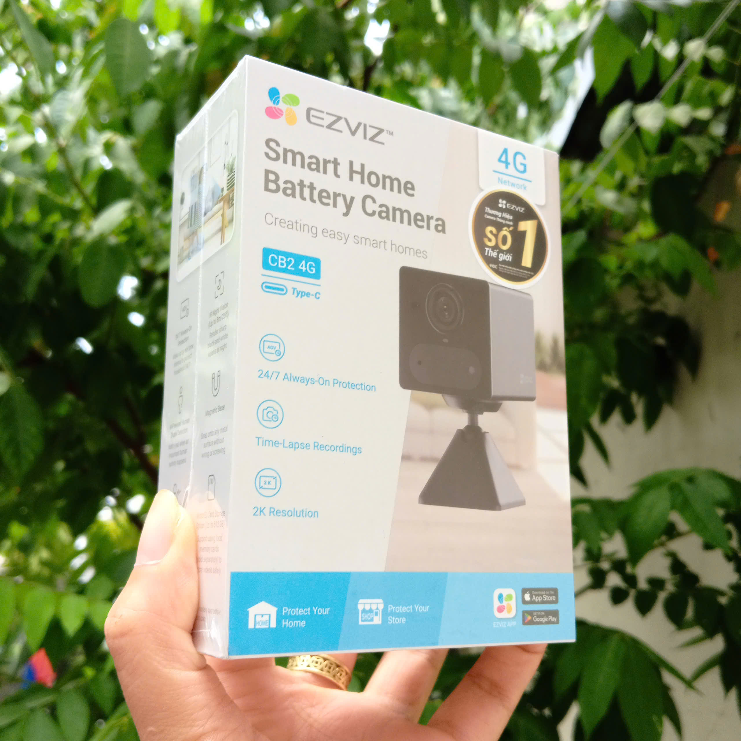 (2) EZVIZ CB2-2MP-Wifi | CB2-3MP-4G | BM1 - Cam siêu nhỏ, đế nam châm, Type-C, nhận thẻ 512G, Đàm thoại, góc rộng 108 độ, thùng 36C)