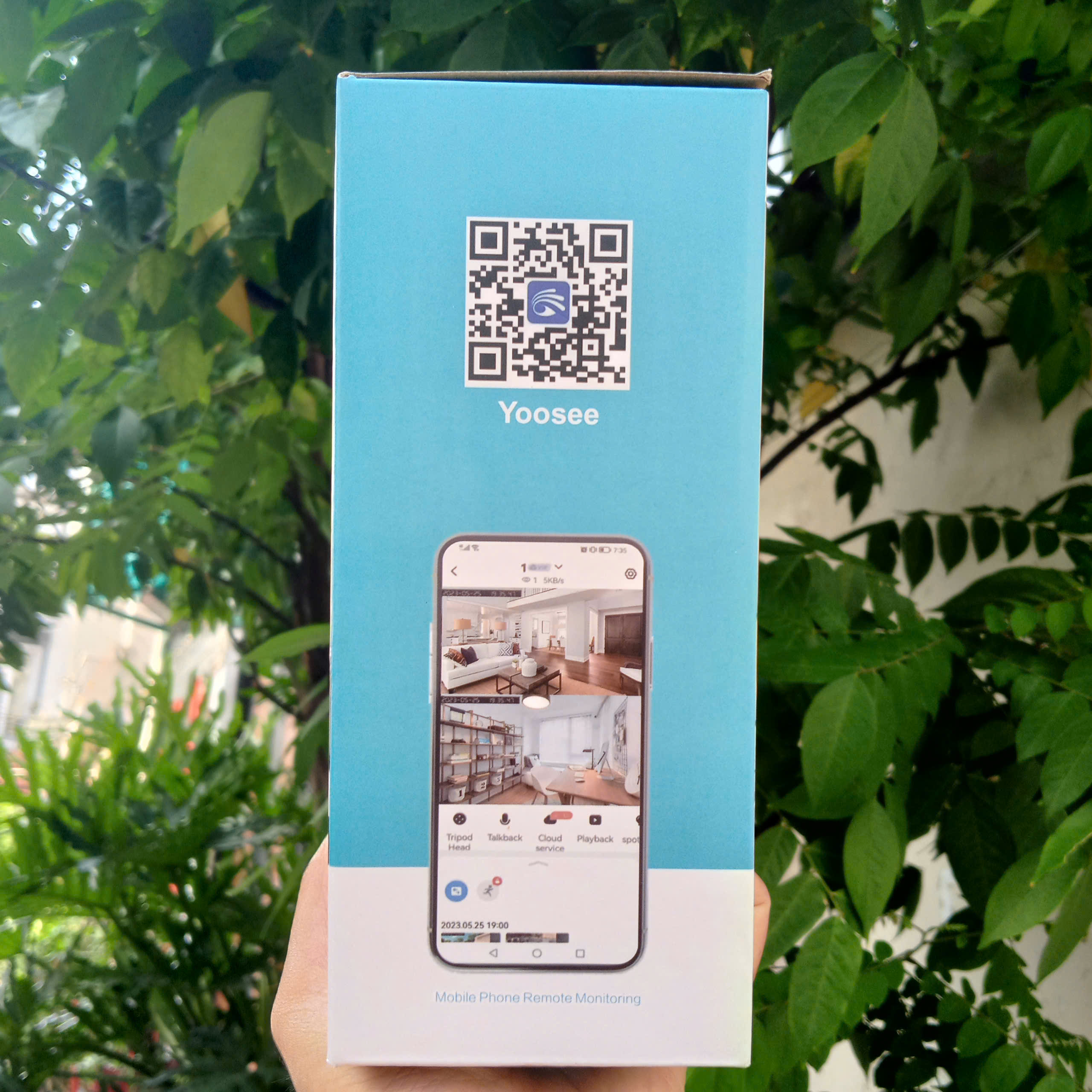 YOOSEE Q88 Blue - Cổng TypeC, Đế xoay 360 độ , đàm thoại, có màu, 2 mắt 2 khung độc lập, thùng 30c, tên khác QS415-C | Q5