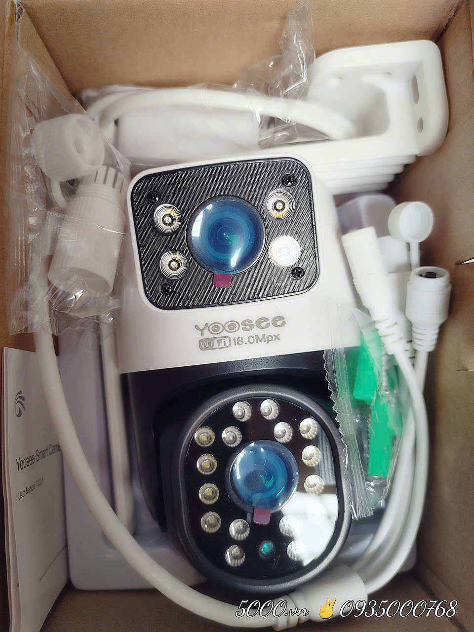 YOOSEE Q20D Trắng *mẫu mới* - Đế liền| Tùy chỉnh mắt cố định được | Wifi + LAN 2.4Ghz | Nút reset | Nguồn 12V2A