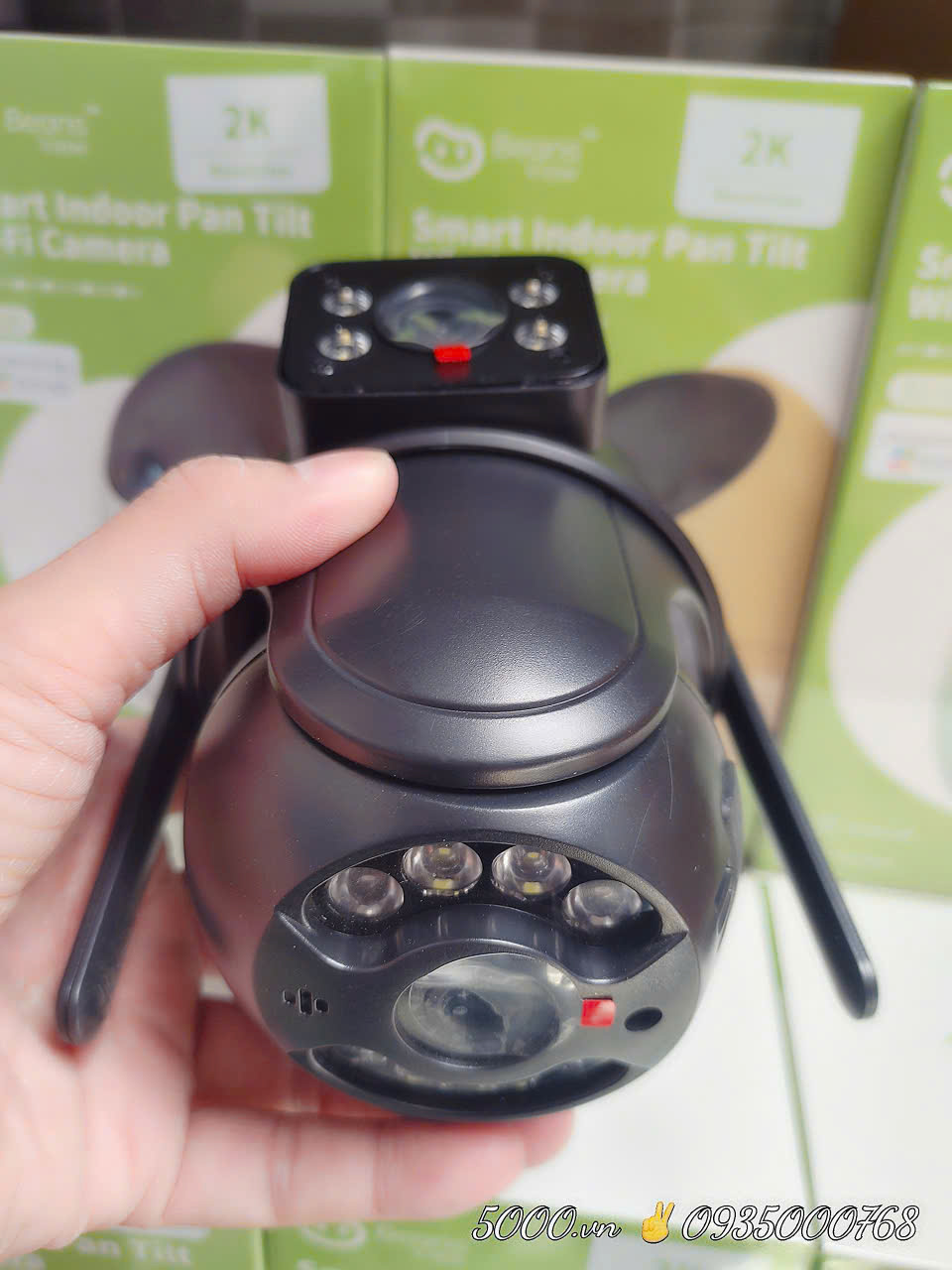 YOOSEE Q12D Đen *mẫu mới* - Đế rời | Tùy chỉnh mắt cố định được | Wifi + LAN 2.4Ghz | Nút reset | Nguồn 12V2A