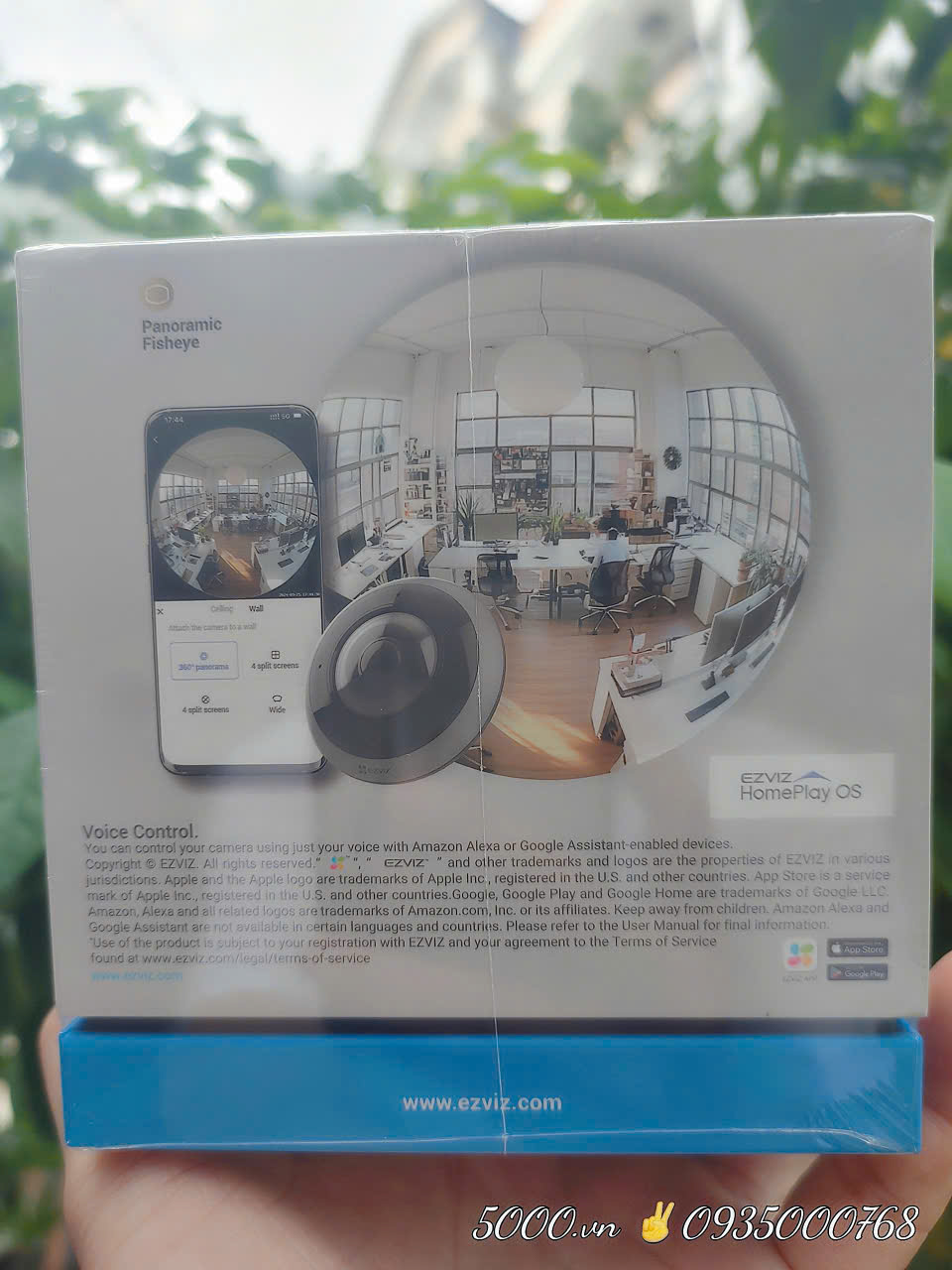 (5.0Ghz) Camera 6MP  EZVIZ E4P 3K+ | Camera Wi-Fi mắt cá, Màn hình toàn cảnh, 5 mắt 5 khung hình 5 góc nhìn