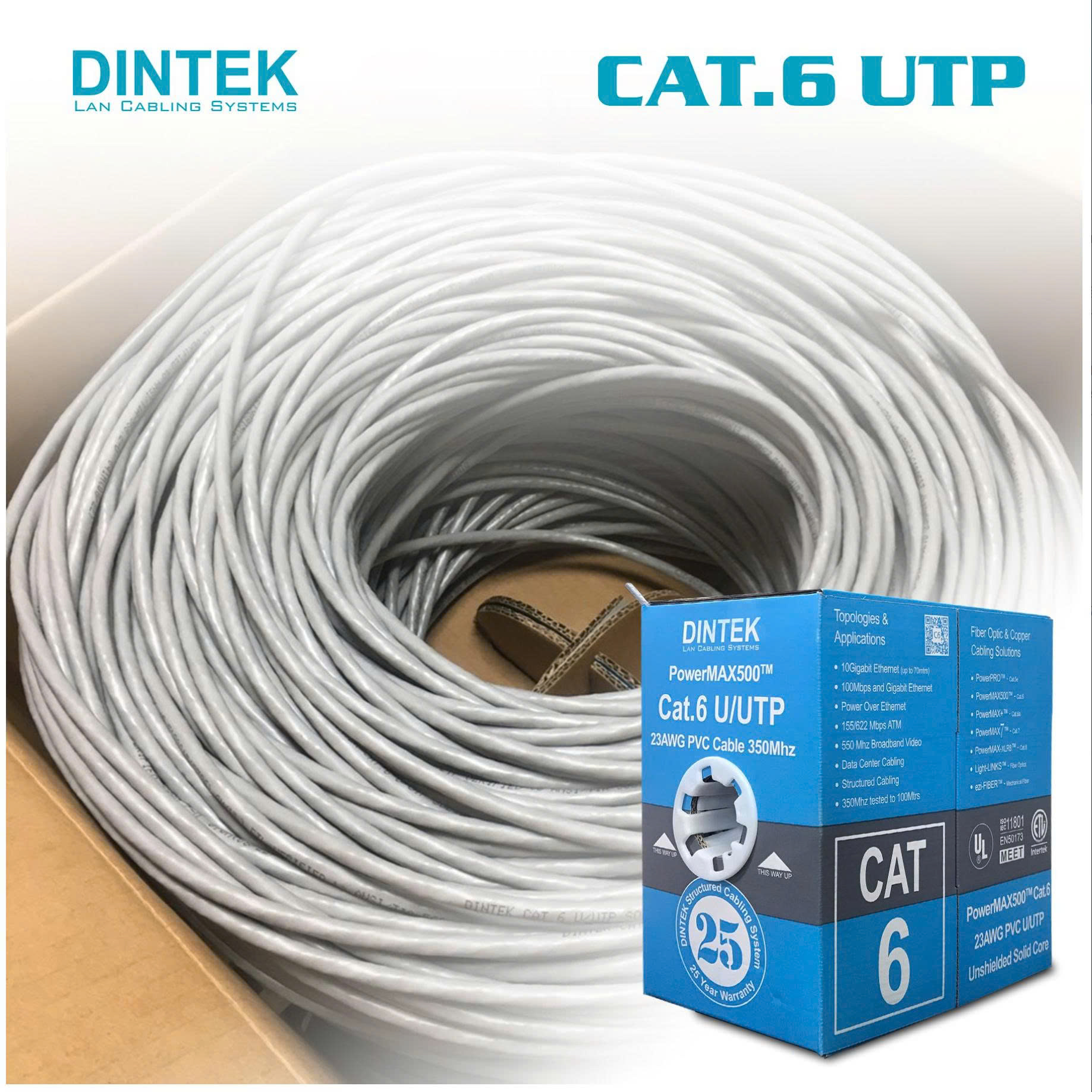 Thùng 305m Cáp mạng DINTEK UTP CAT6 (1101-04032)