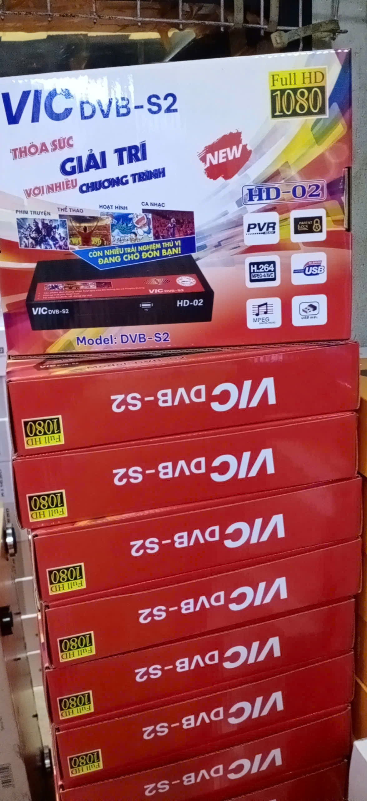 Đầu Thu Truyền Hình Vệ Tinh DVB-S2 mã VIC DVB-S2 (Thùng 40c | Bảo Hành 12th)