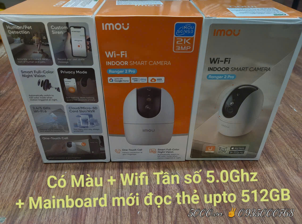 (5.0Ghz) IMOU A32 PRO 2K 3MP - Tem 2026 | Ban đêm có màu | Wifi 2 tần số 2.4 và 5.0Ghz | Có cổng LAN | Nén H.265 | Nhận thẻ 512GB