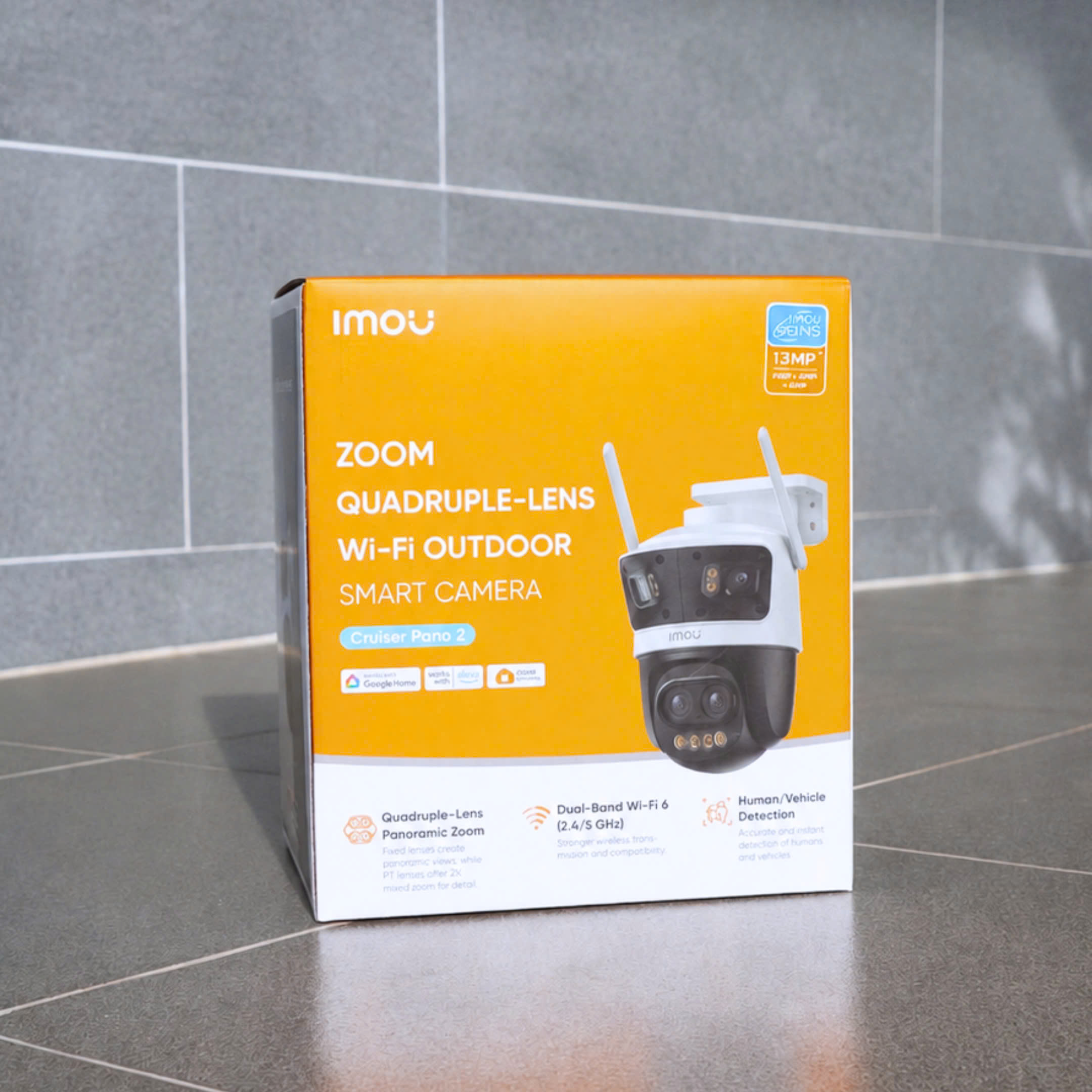 4 Mắt IMOU S76DP 13M, nickname IMOU PANO Z ( 4MP + 4MP + 5MP + Zoom) - IPC-S76DP-13M0N - Camera siêu zoom 12X & Góc Rộng 4 Ống kính, bắt tốt sóng wifi 5.0Ghz