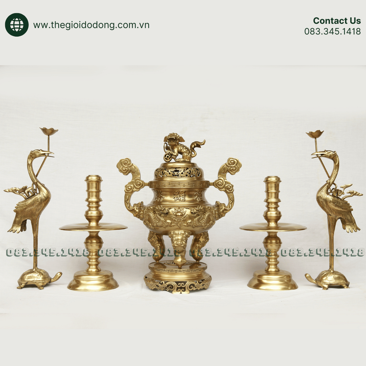 Bộ Đồ Thờ Bằng Đồng Cát Tút Chuẩn Chất Lượng