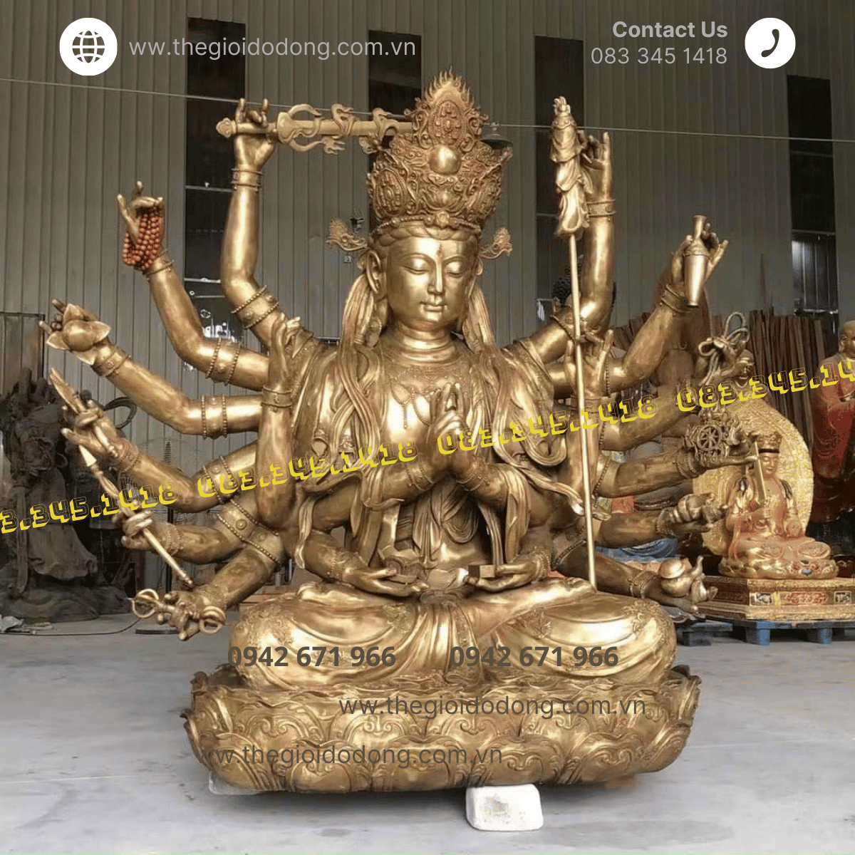 Đúc Tượng Phật Mẫu Chuẩn Đề Bằng Đồng Cỡ Lớn