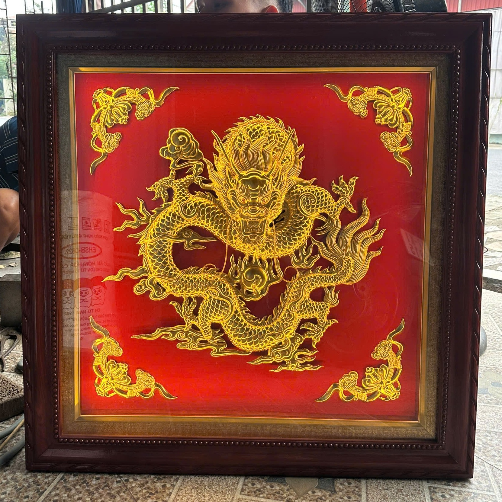 Tranh Rồng Dát Vàng – Kim Long Khai Vận | Quà Tặng Phong Thủy Dát Vàng Cao Cấp